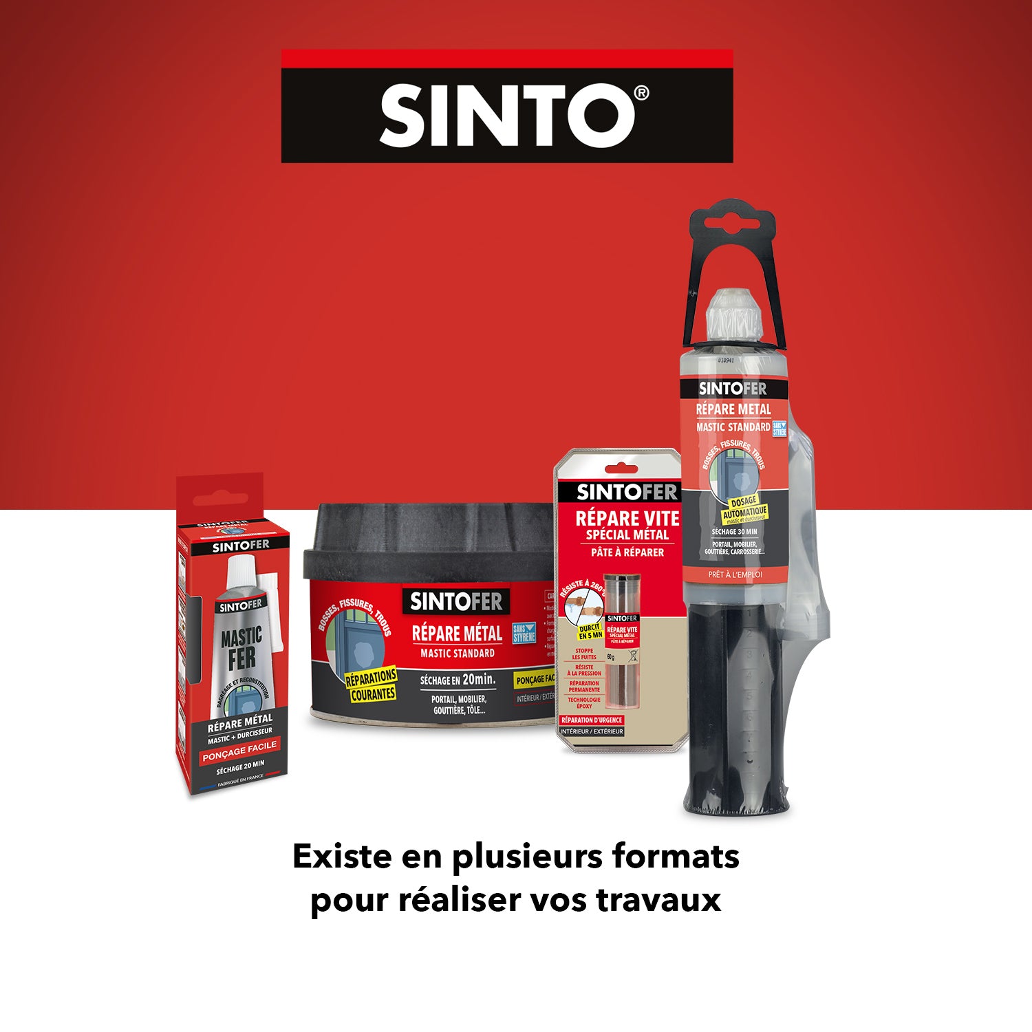 SINTO - Répare métal standard 120g Blanc