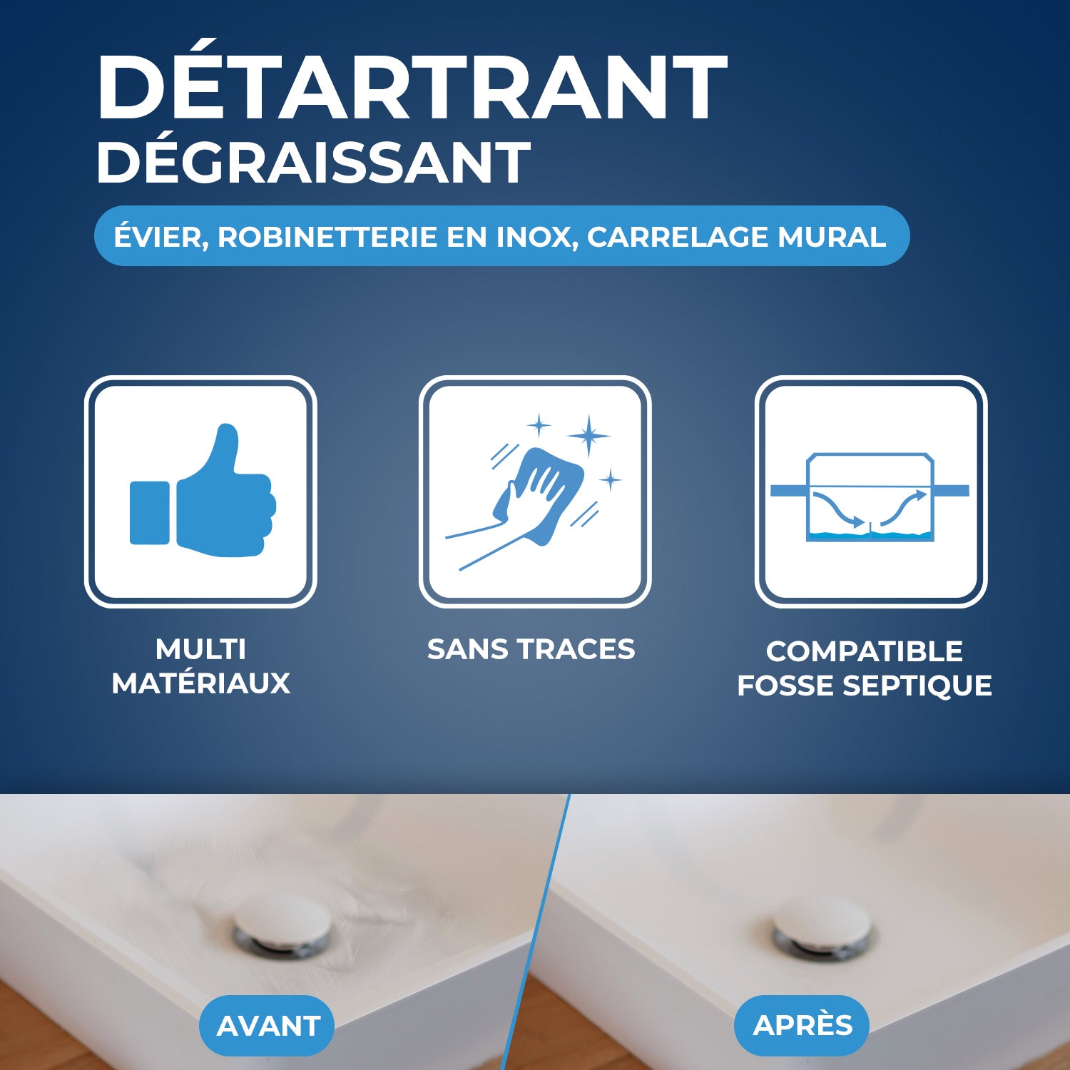 STARWAX - Détartrant dégraissant pour évier 250ml
