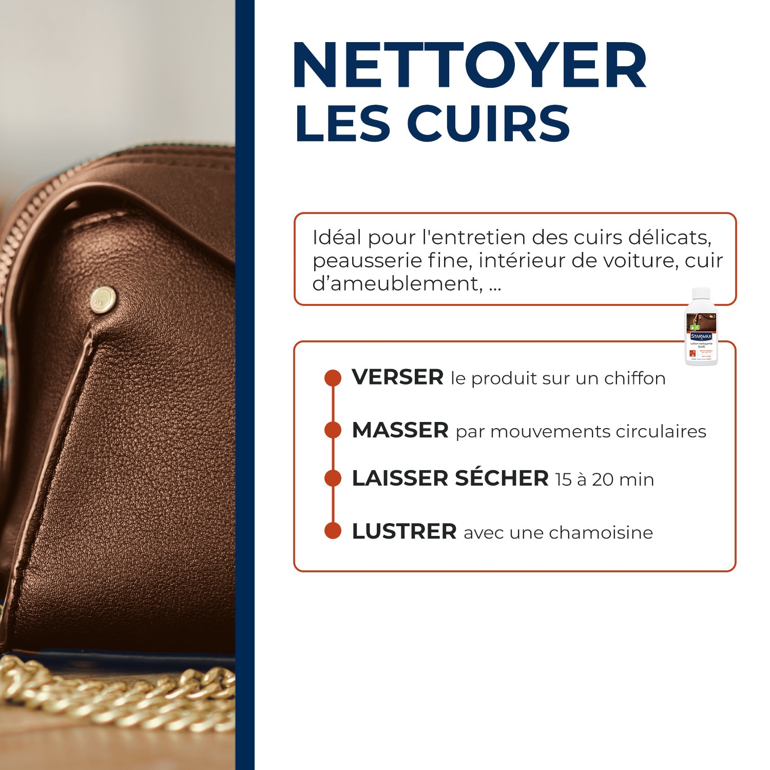 STARWAX - Lotion nettoyante sans rinçage pour cuirs délicats 200ml