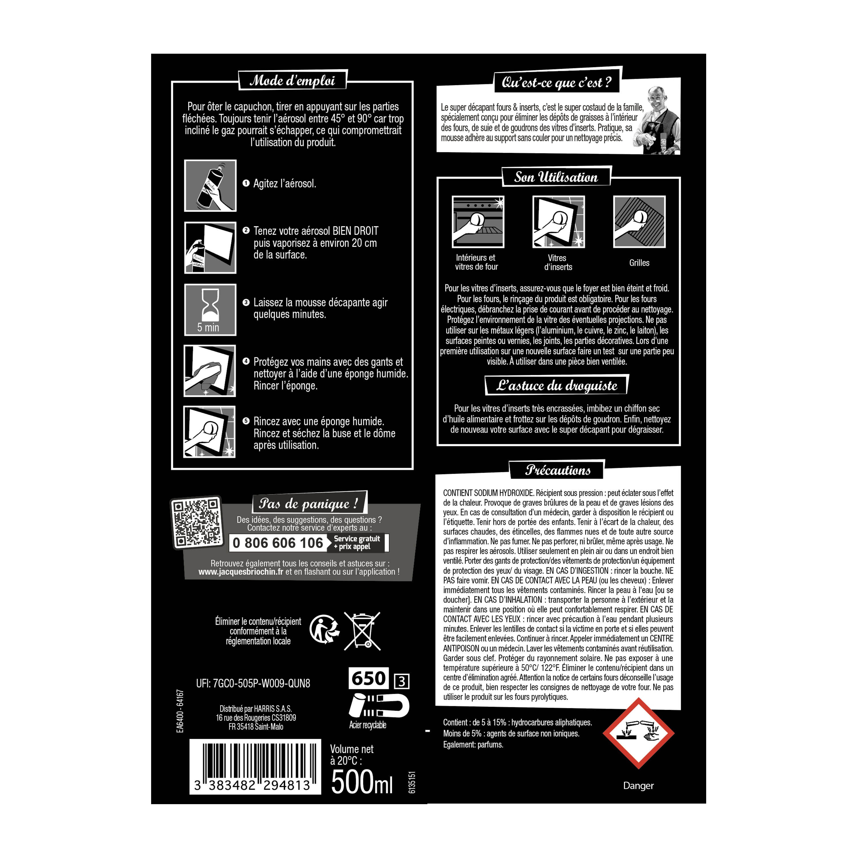 JACQUES BRIOCHIN - Super Décapant Fours et Inserts 500ml