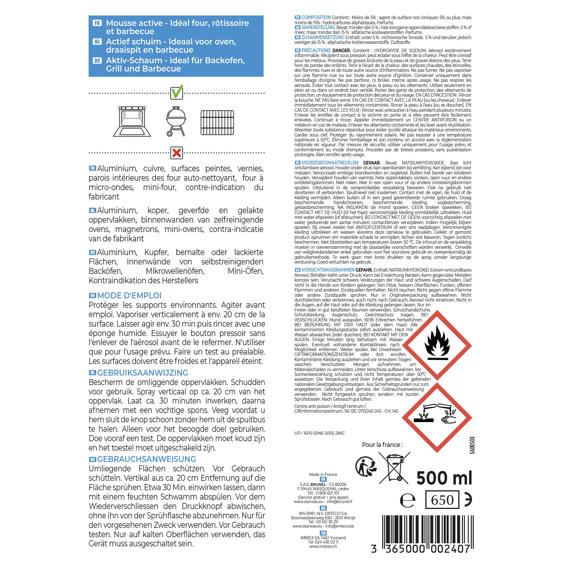 STARWAX - Décapant four 500ml