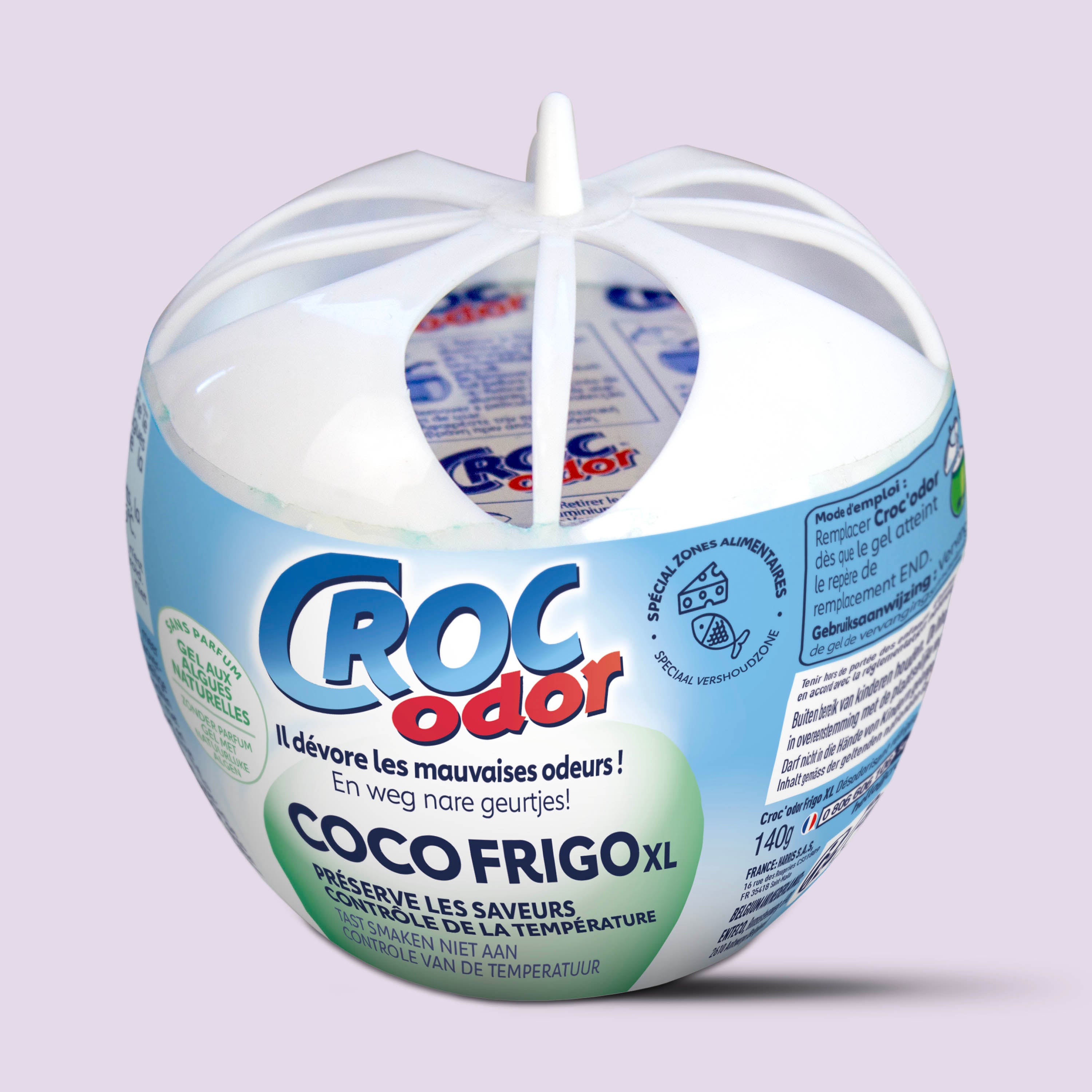 CROC ODOR - Absorbeur d'odeurs Frigo XL 140g Sans parfum