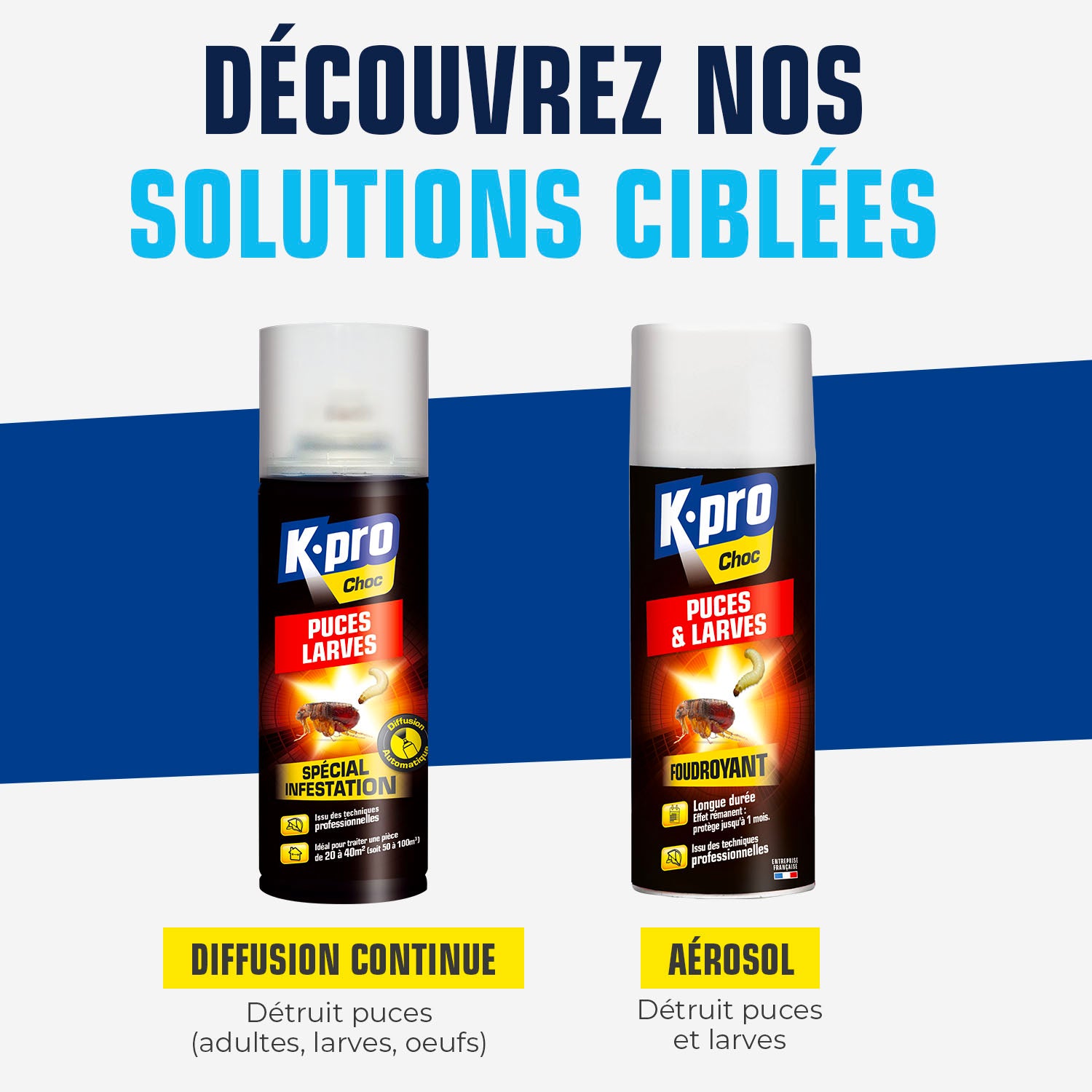 K.PRO - Aérosol foudroyant puces et larves
 400ml