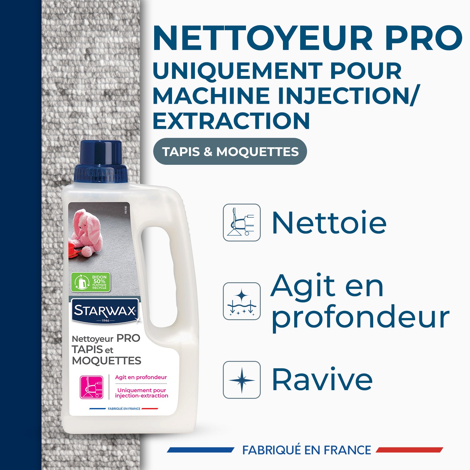 STARWAX - Nettoyant méthode "pro" pour tapis et moquettes 1L