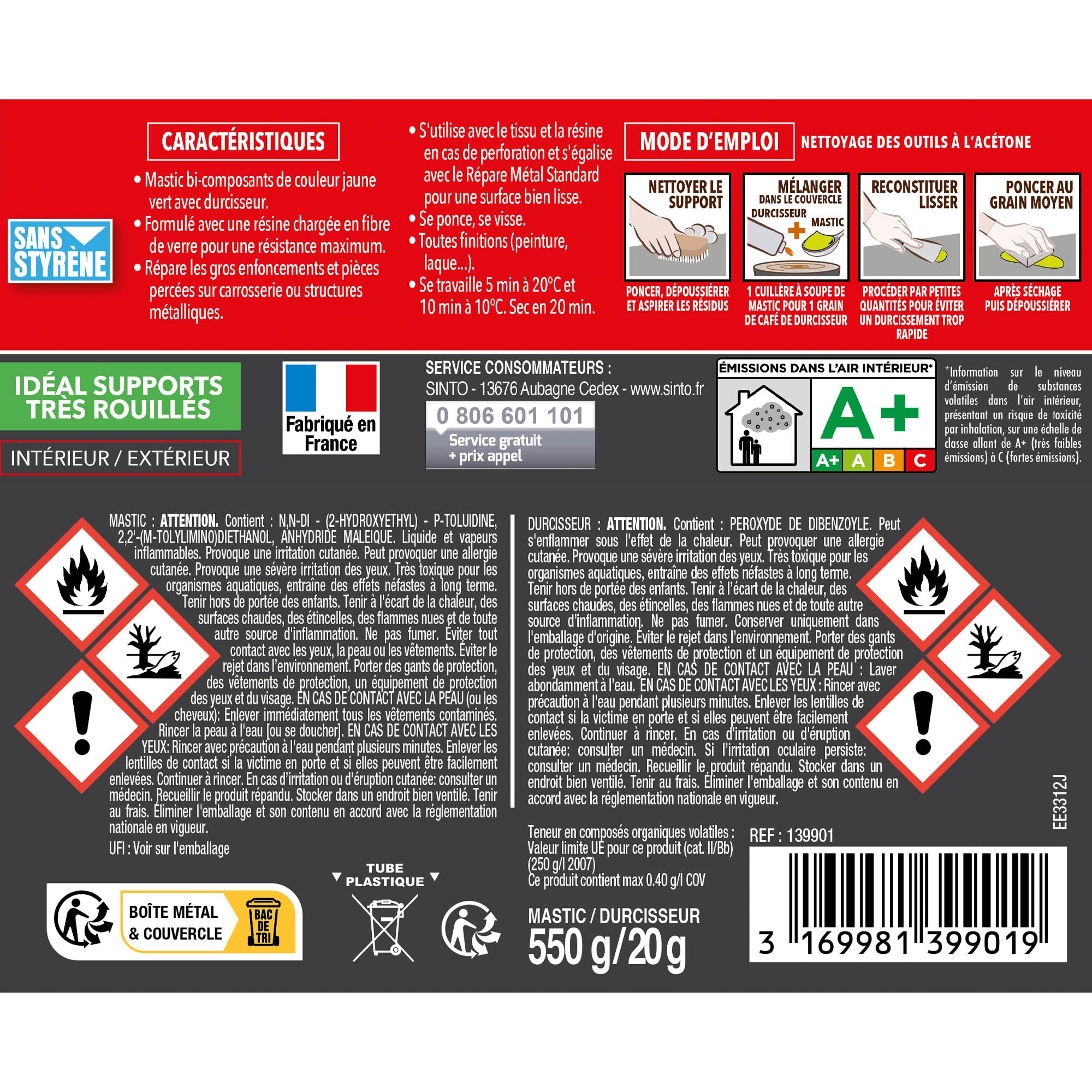 SINTO - Répare métal armé 170ml