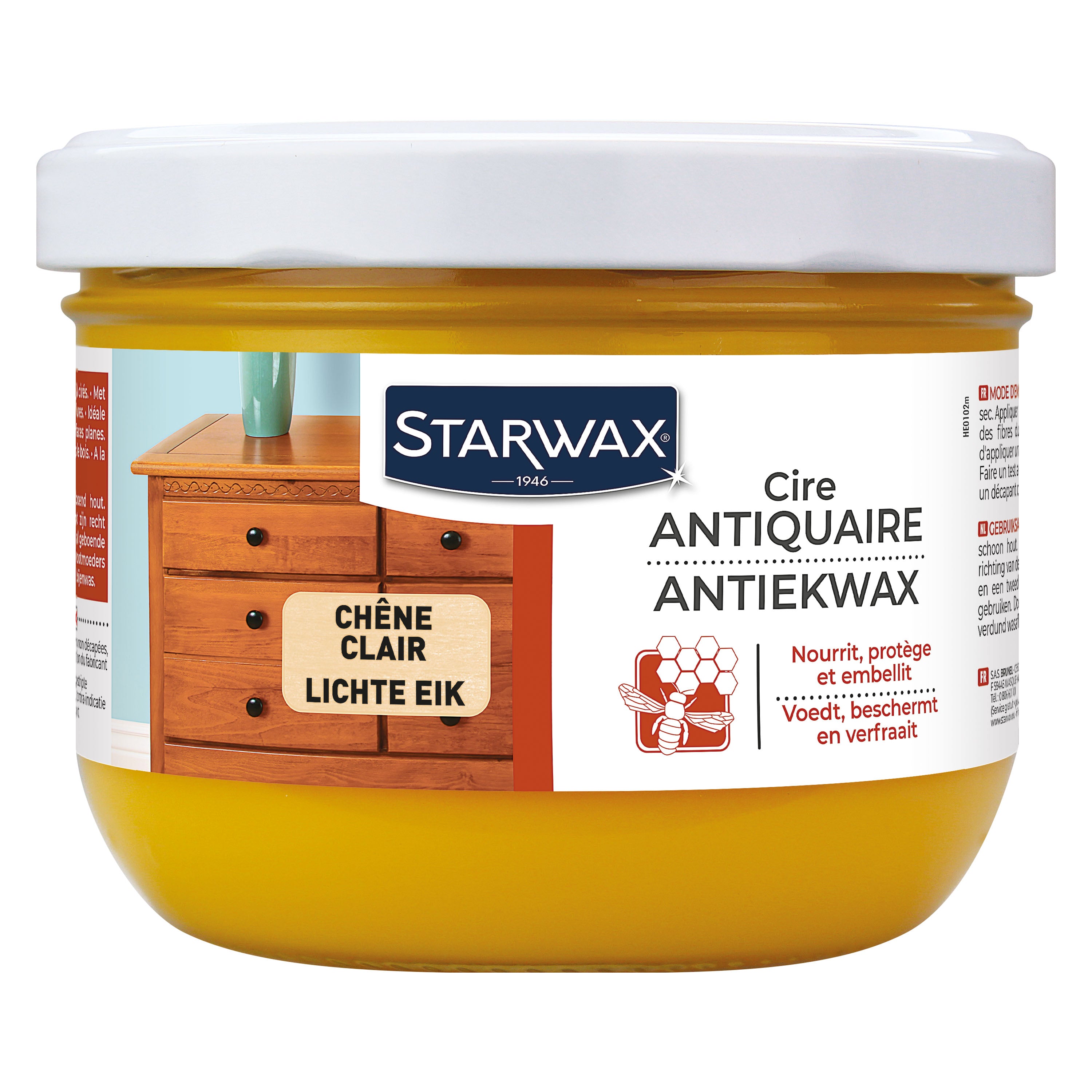 STARWAX - Cire antiquaire pâte pour bois cirés 350ml Incolore