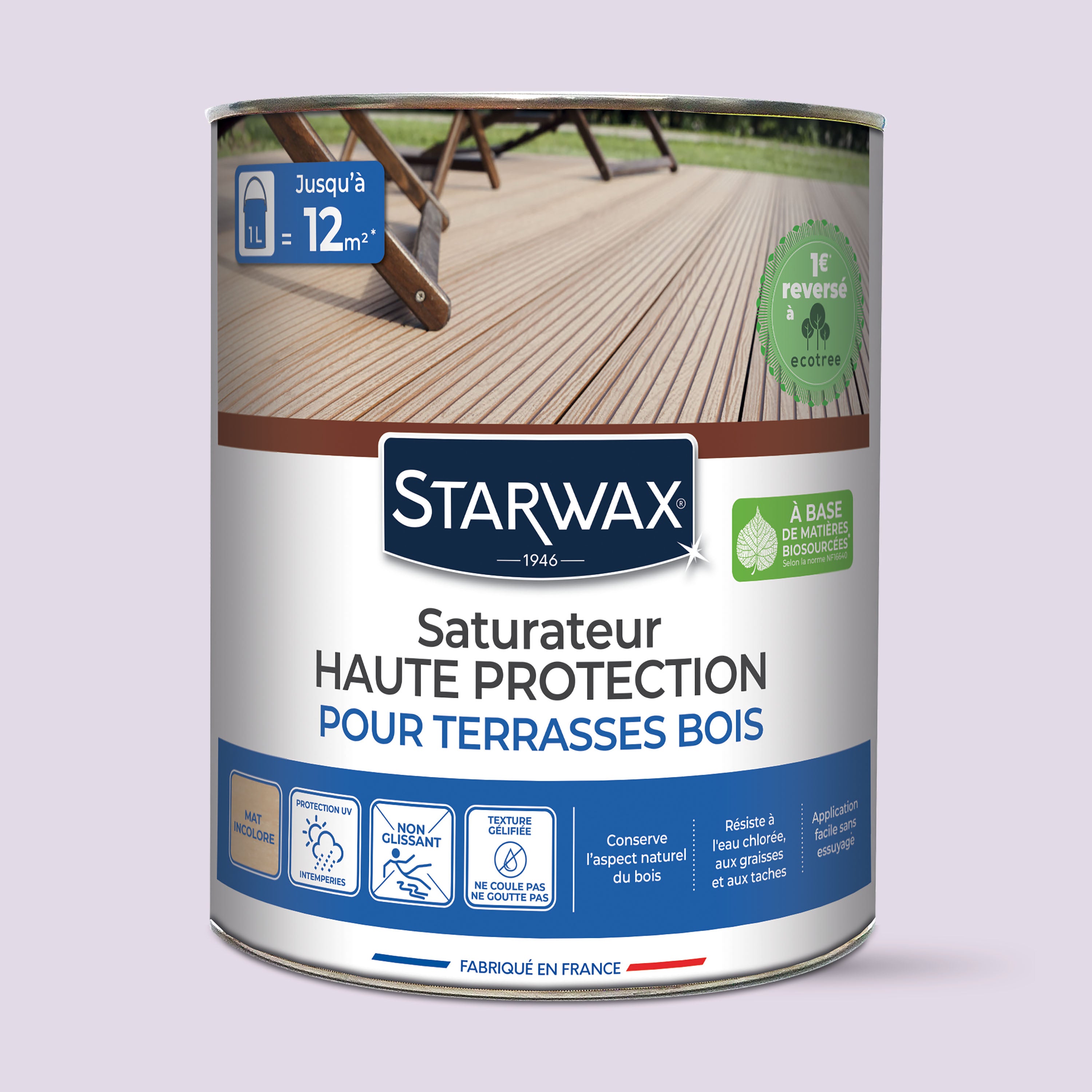 STARWAX - Saturateur Haute protection pour terrasses bois
 1L Teck