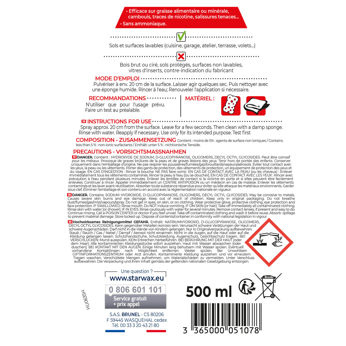 STARWAX - Décrassant surpuissant 500ml