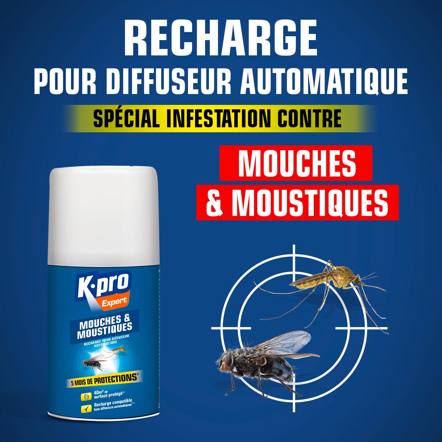 K.PRO - Recharge pour diffuseur automatique mouches moustiques
 250ml