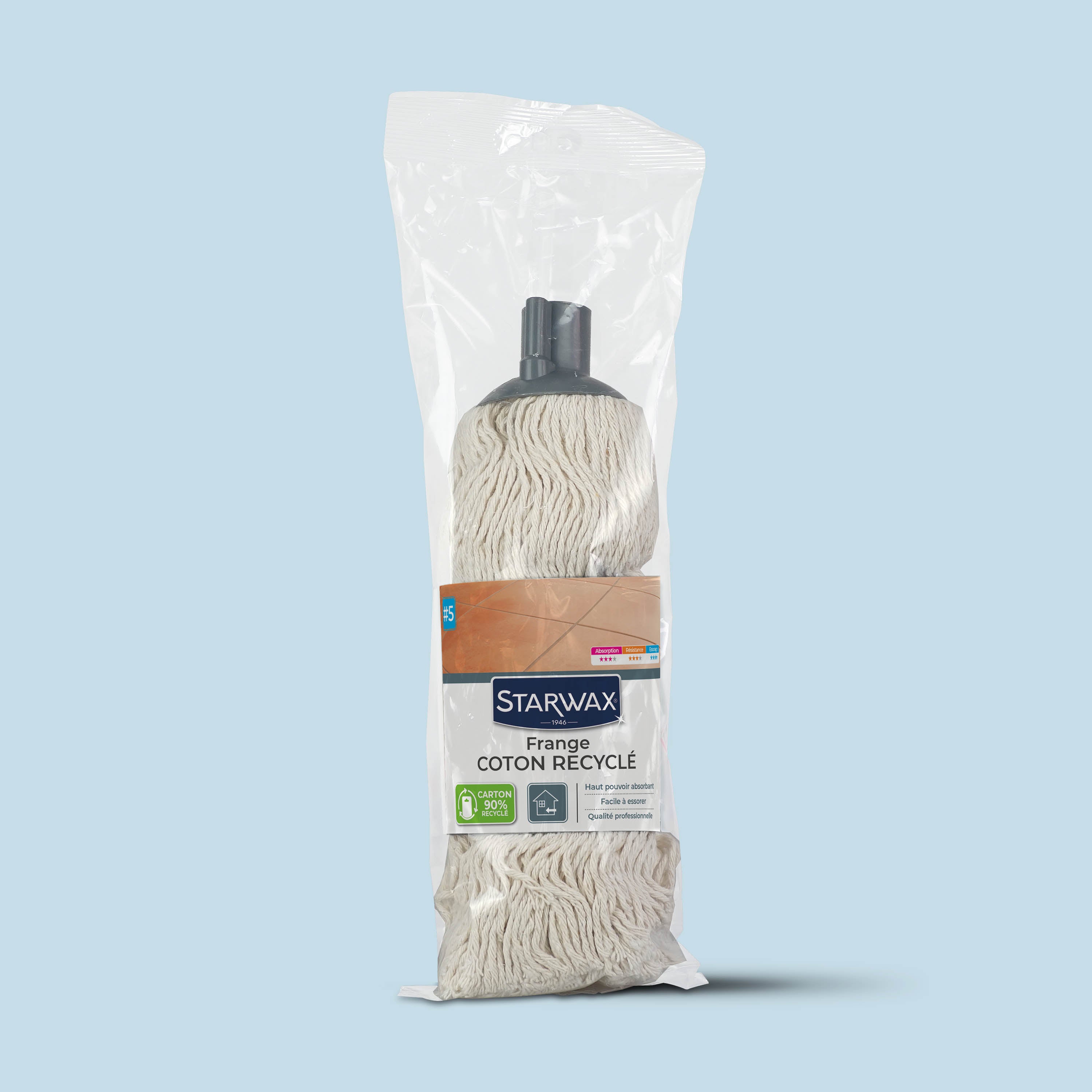 STARWAX - Frange coton recyclé pour sols lisses X1