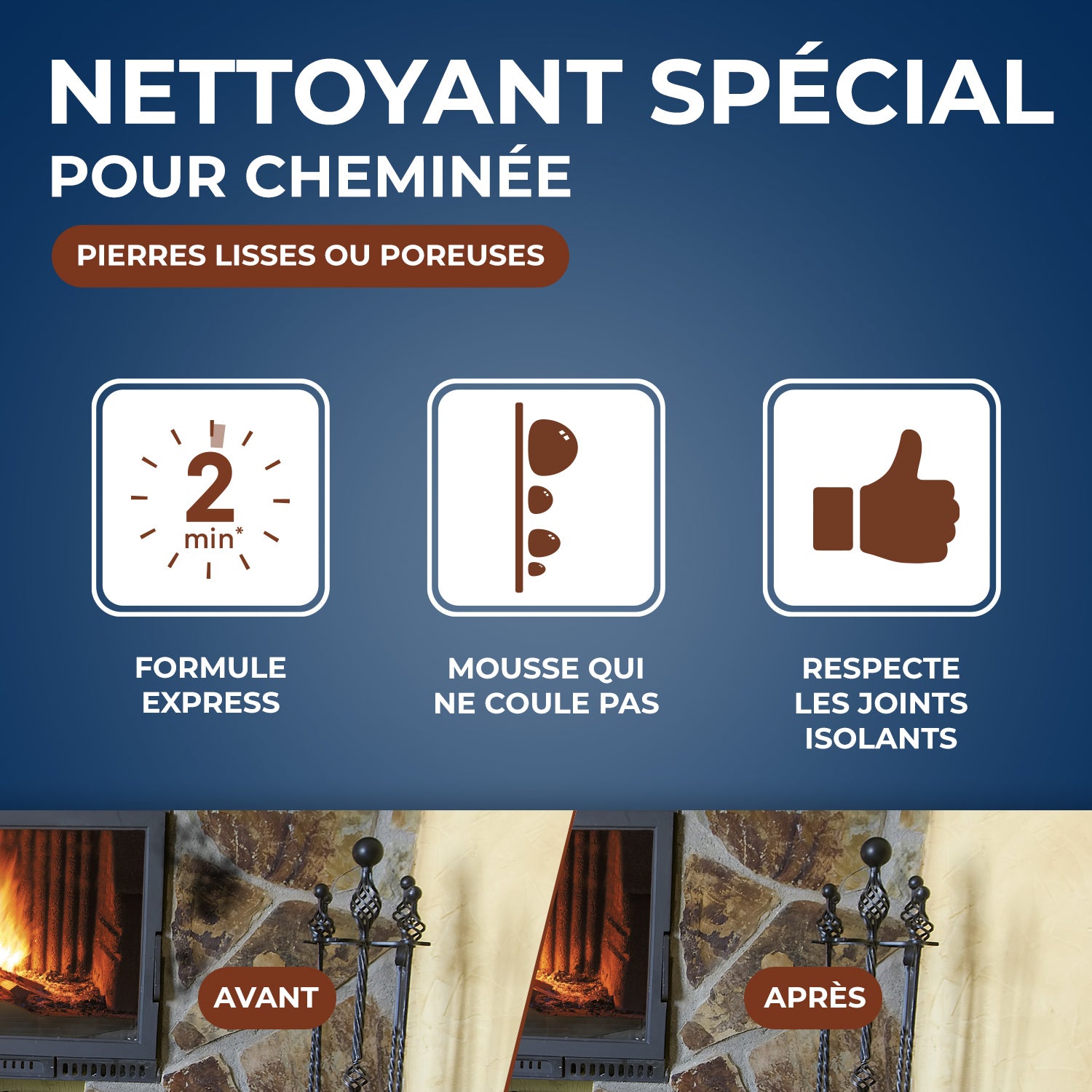 STARWAX - Nettoyant pierres et briques pour cheminée 500ml