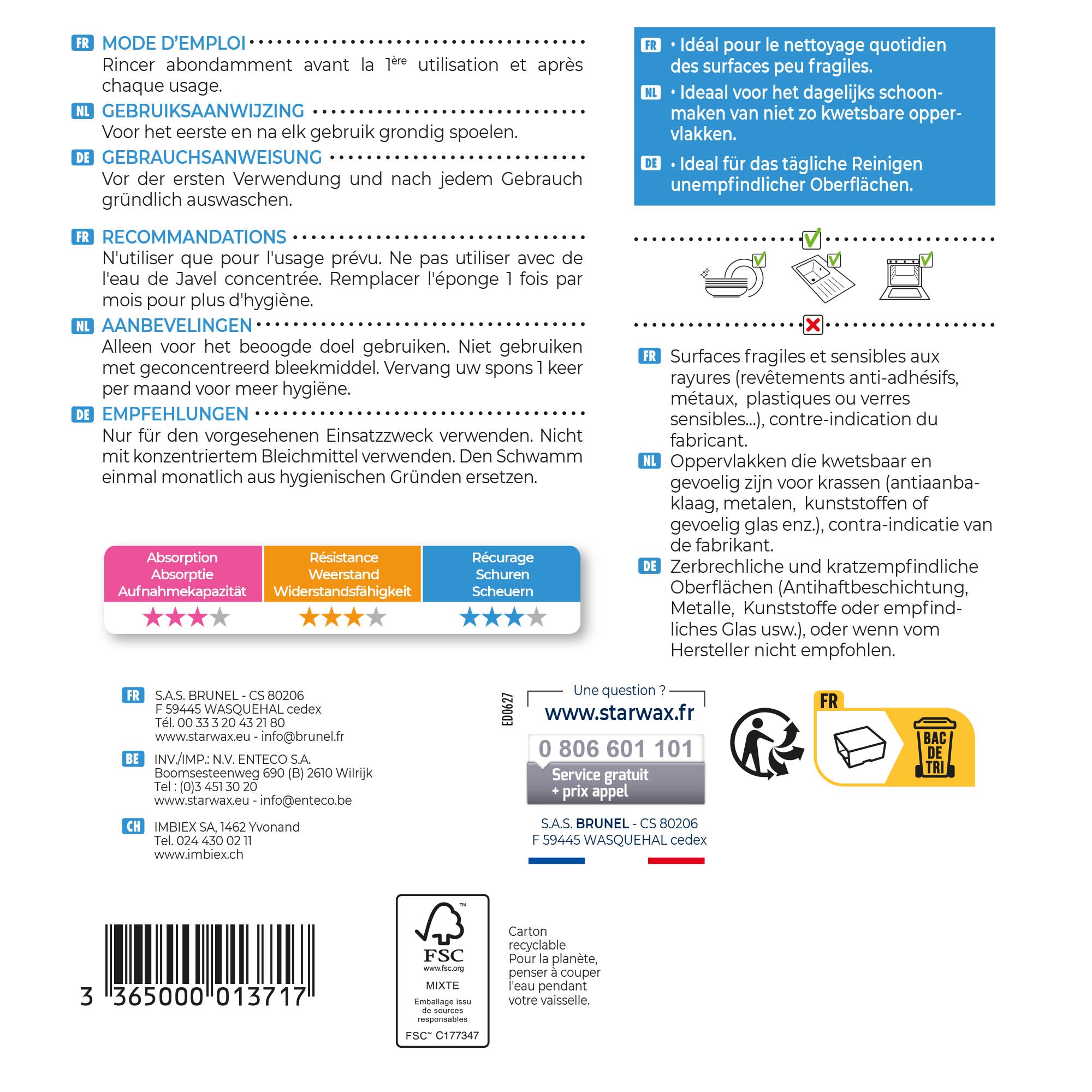 STARWAX - Eponges grattantes X2