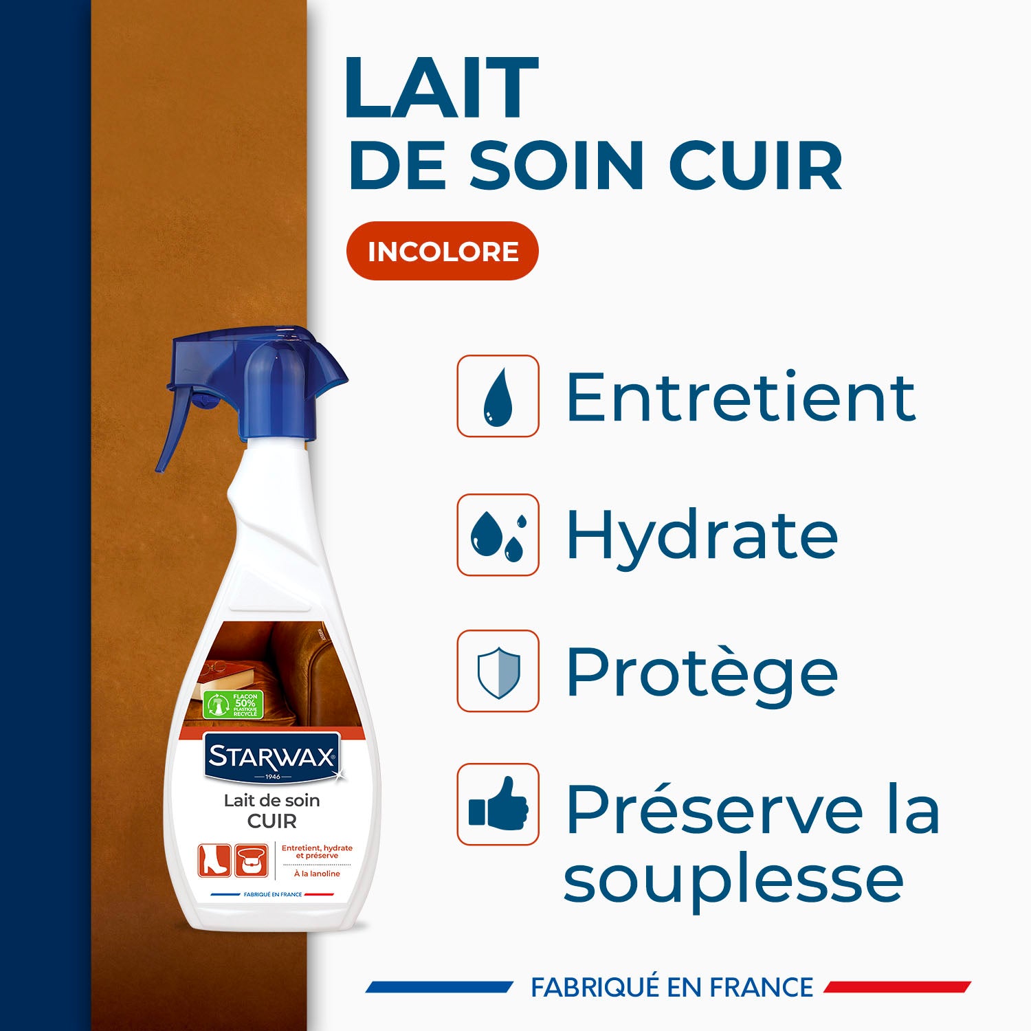STARWAX - Lait de soin pour cuir 500ml Incolore