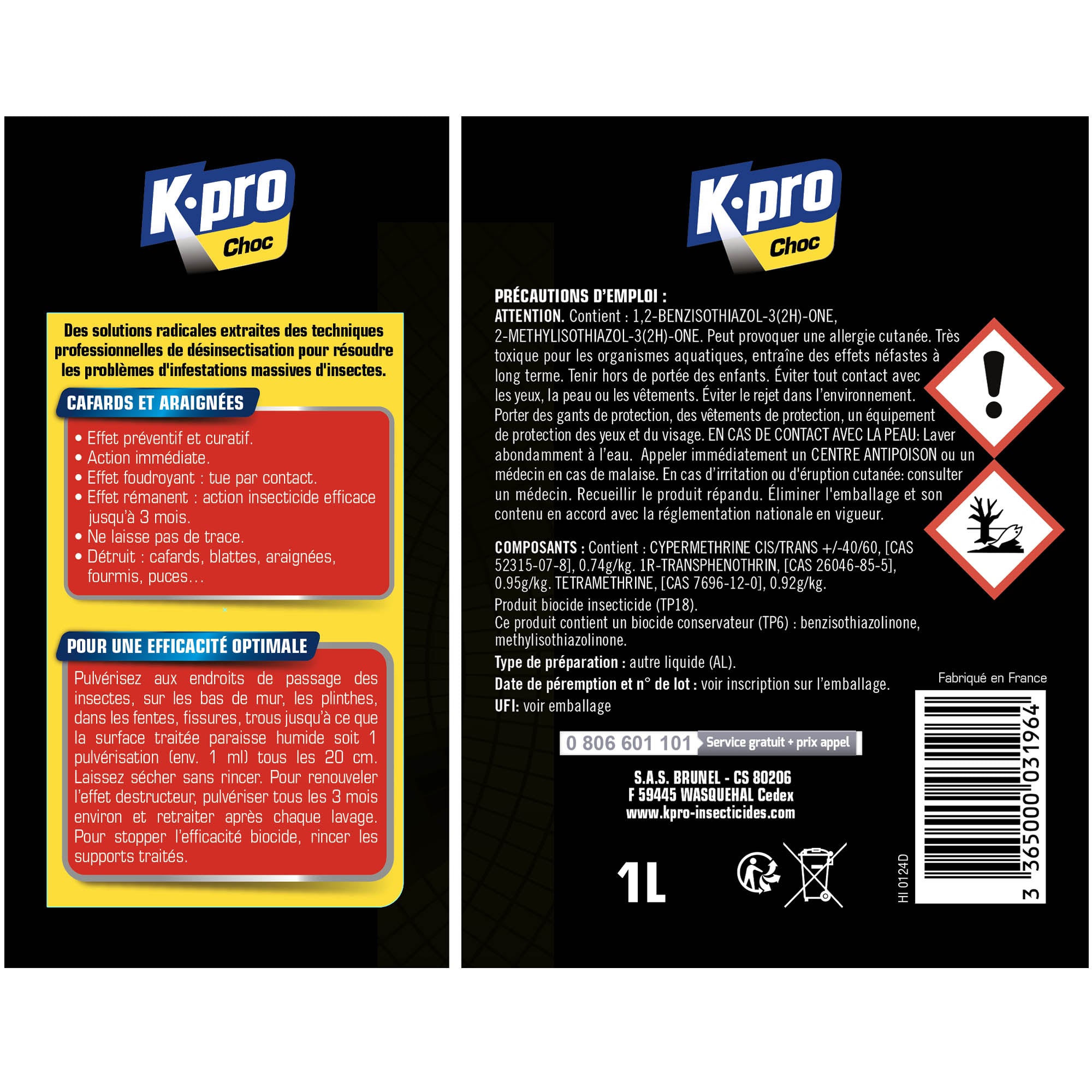 K.PRO - Pulvérisateur cafards et araignées 1L