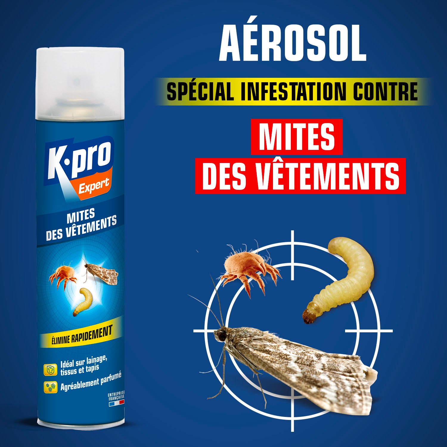 K.PRO - Aérosol mites des vêtements 400ml