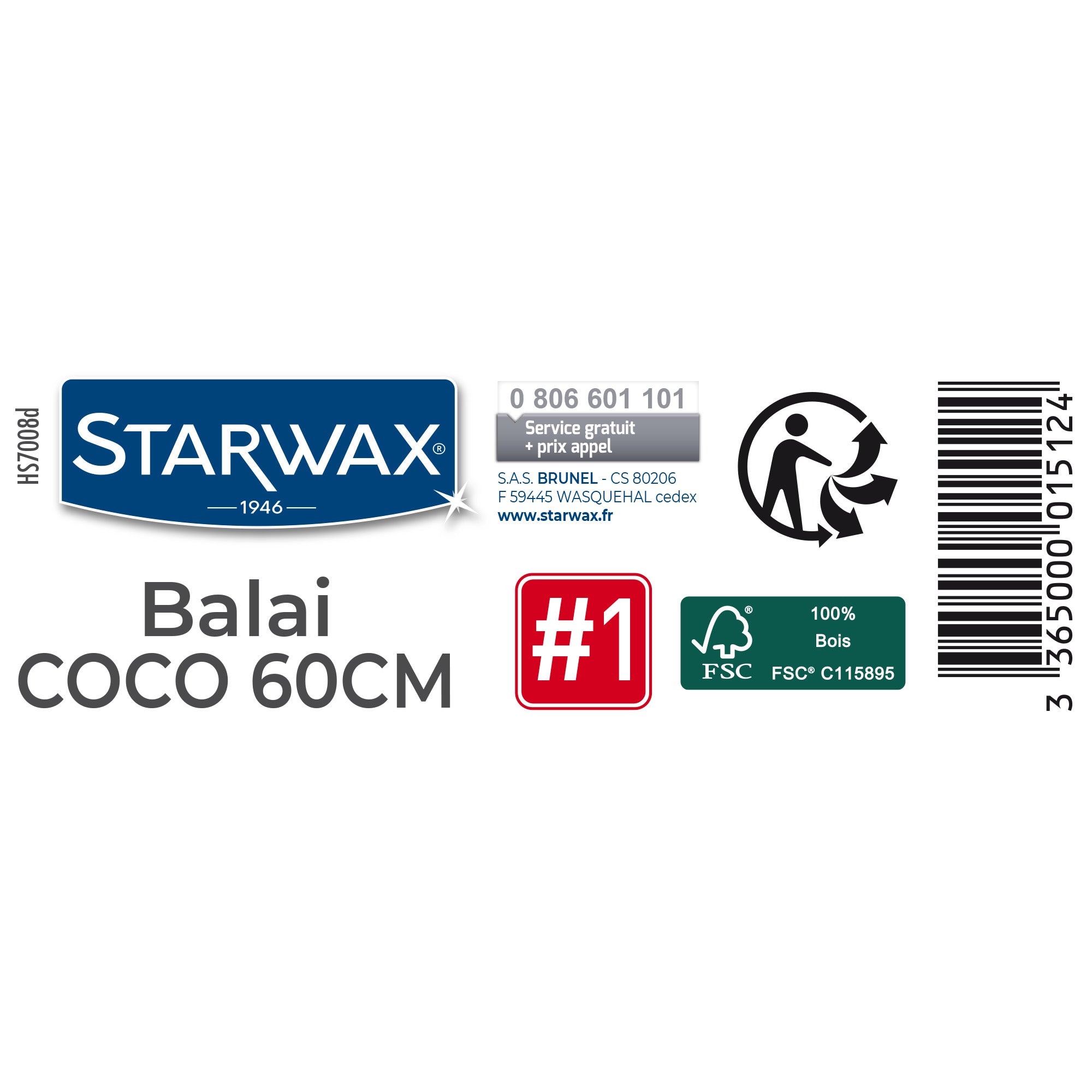 STARWAX - Balai coco 60 cm FSC® X1