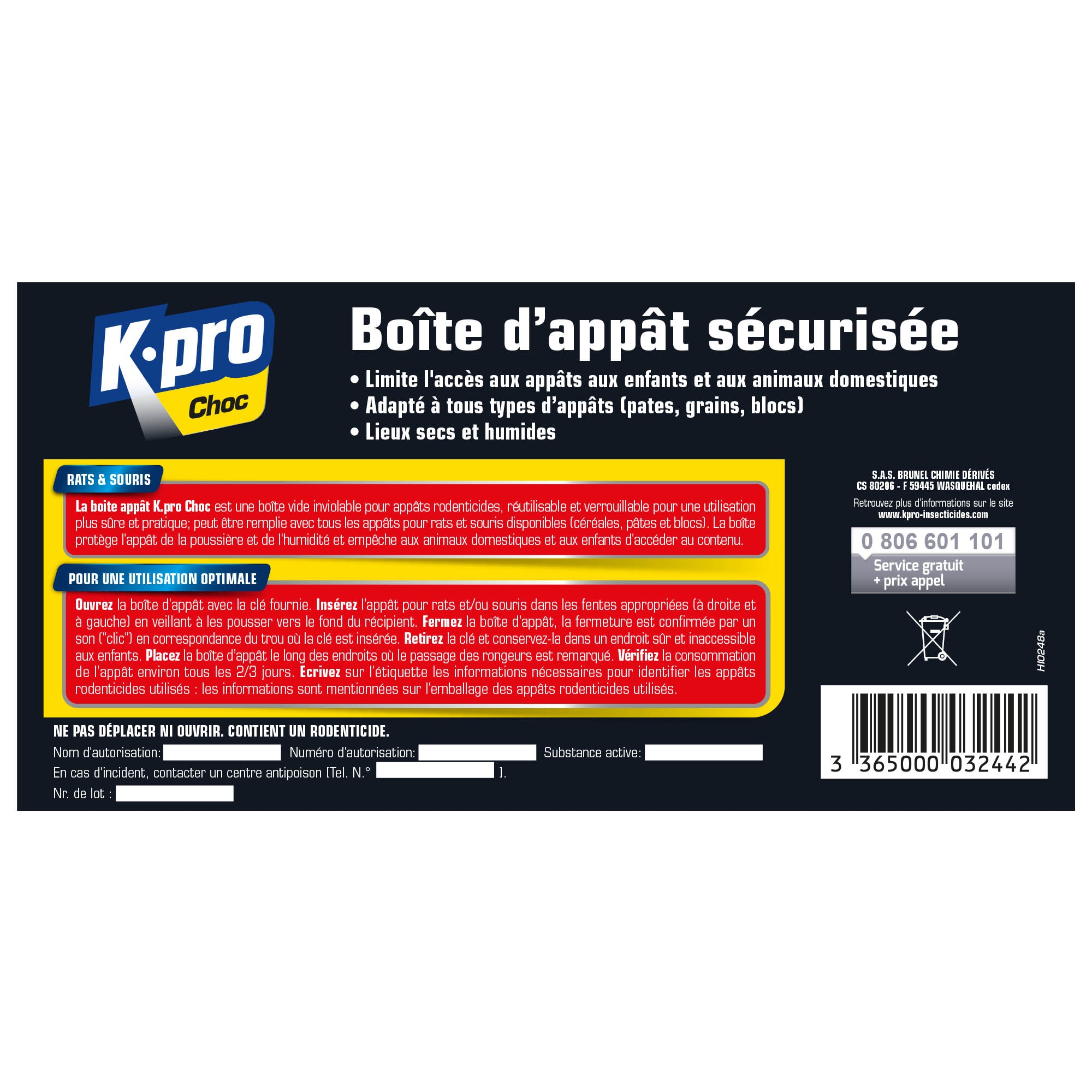 K.PRO - Boite appât sécurisée vide contre rats et souris X1