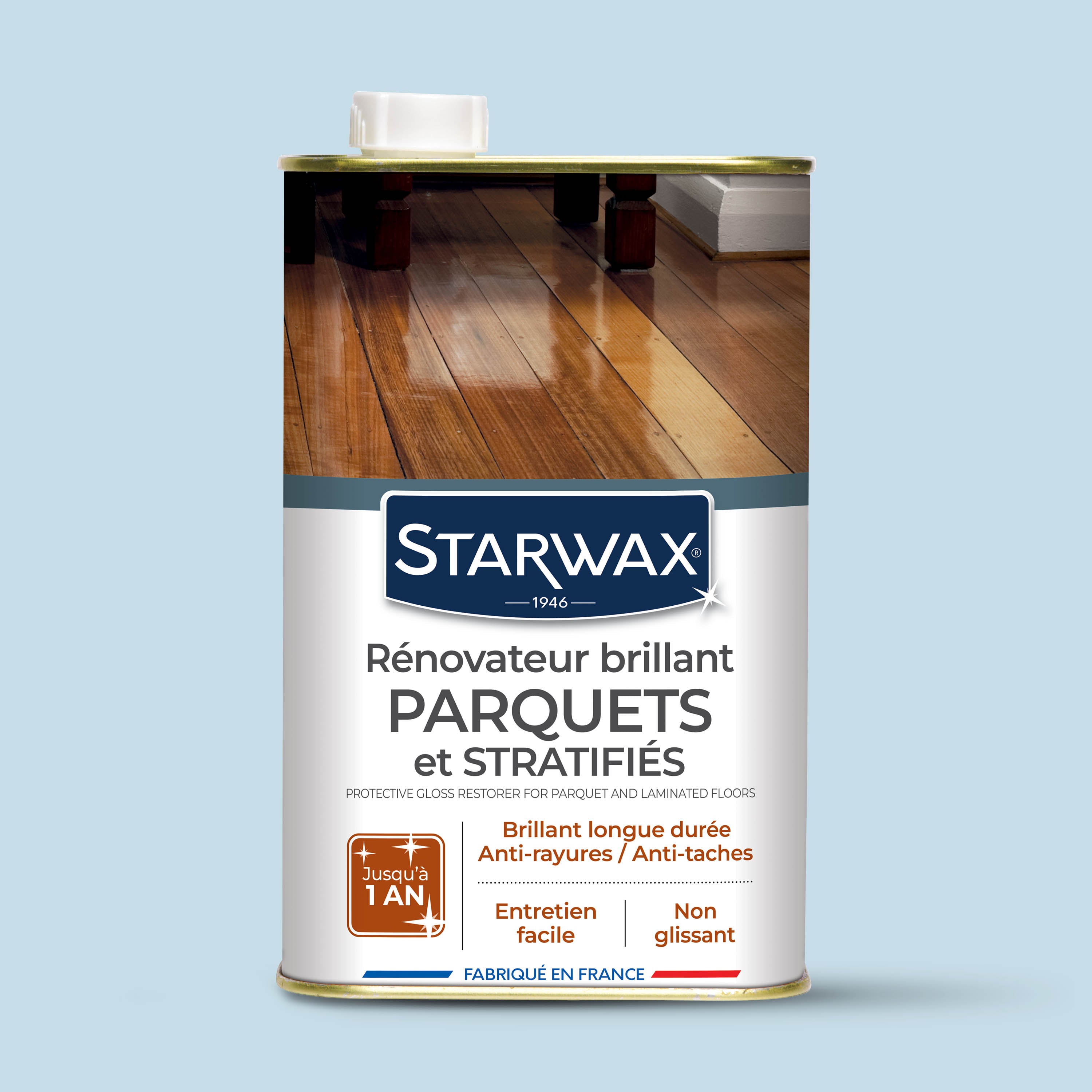 STARWAX - Rénovateur brillant protecteur pour parquets et sols stratifiés
 1L