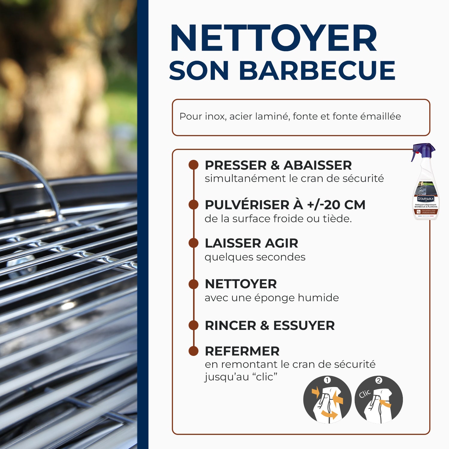 STARWAX - Nettoyant dégraissant pour plancha et barbecue 500ml