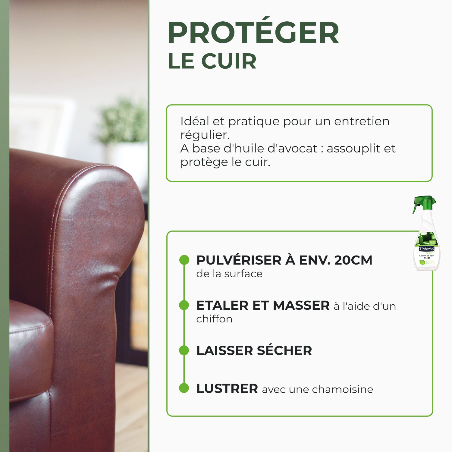 STARWAX SOLUVERT - Lotion de soin pour cuir 500ml