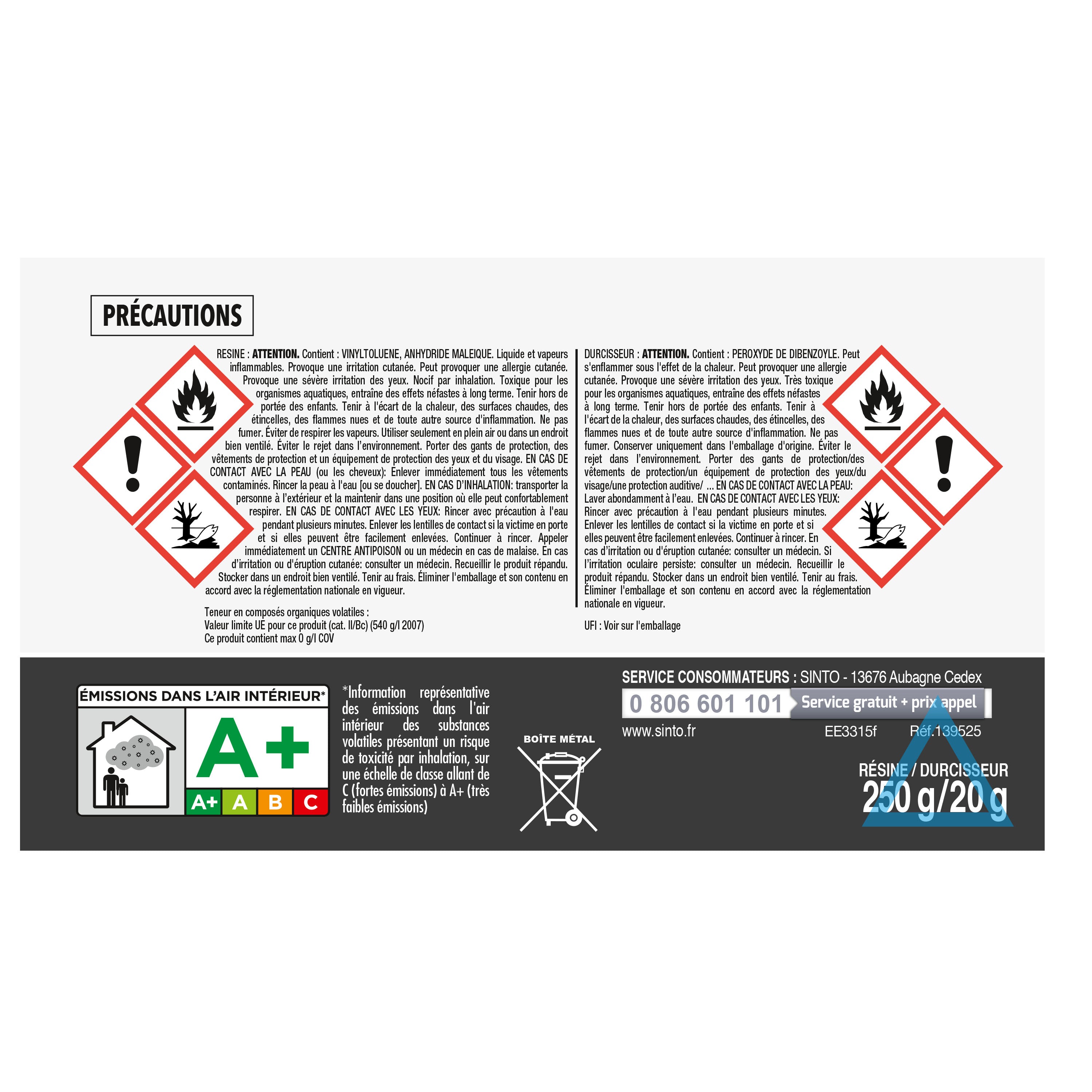 SINTO - Kit résine et tissu 250ml