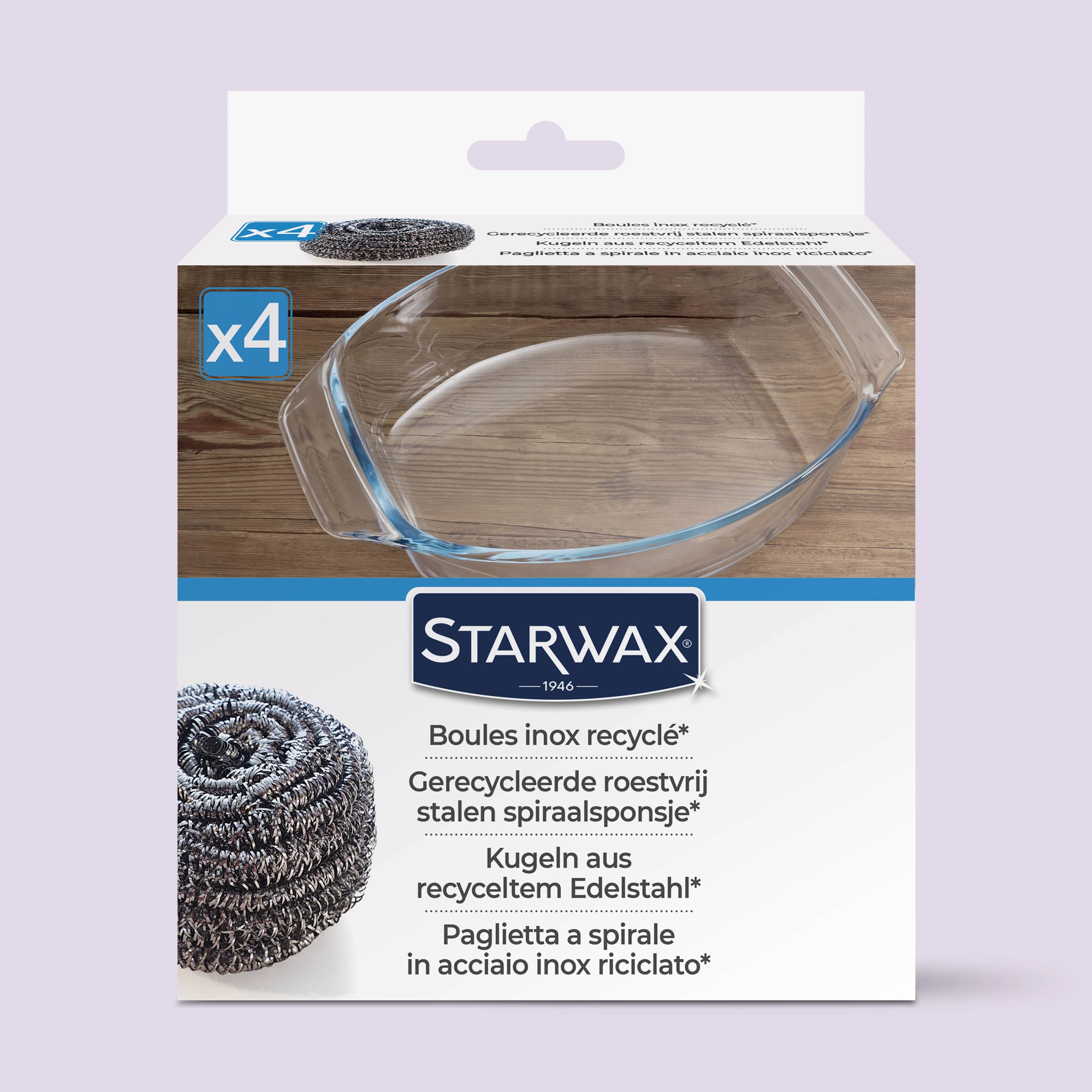 STARWAX - Boules inox recyclées x4 (70% recyclé) X4