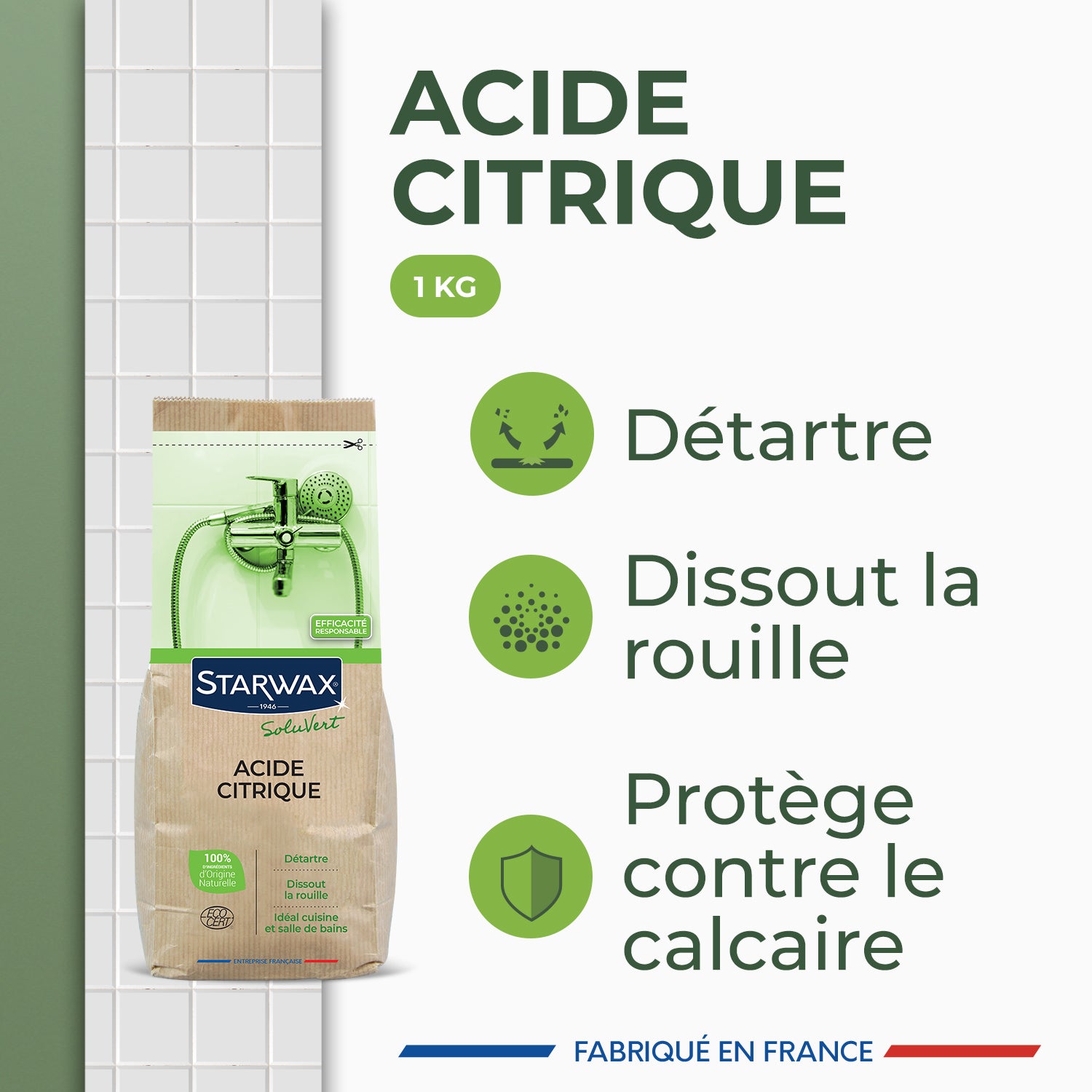 STARWAX SOLUVERT - Acide citrique 1kg