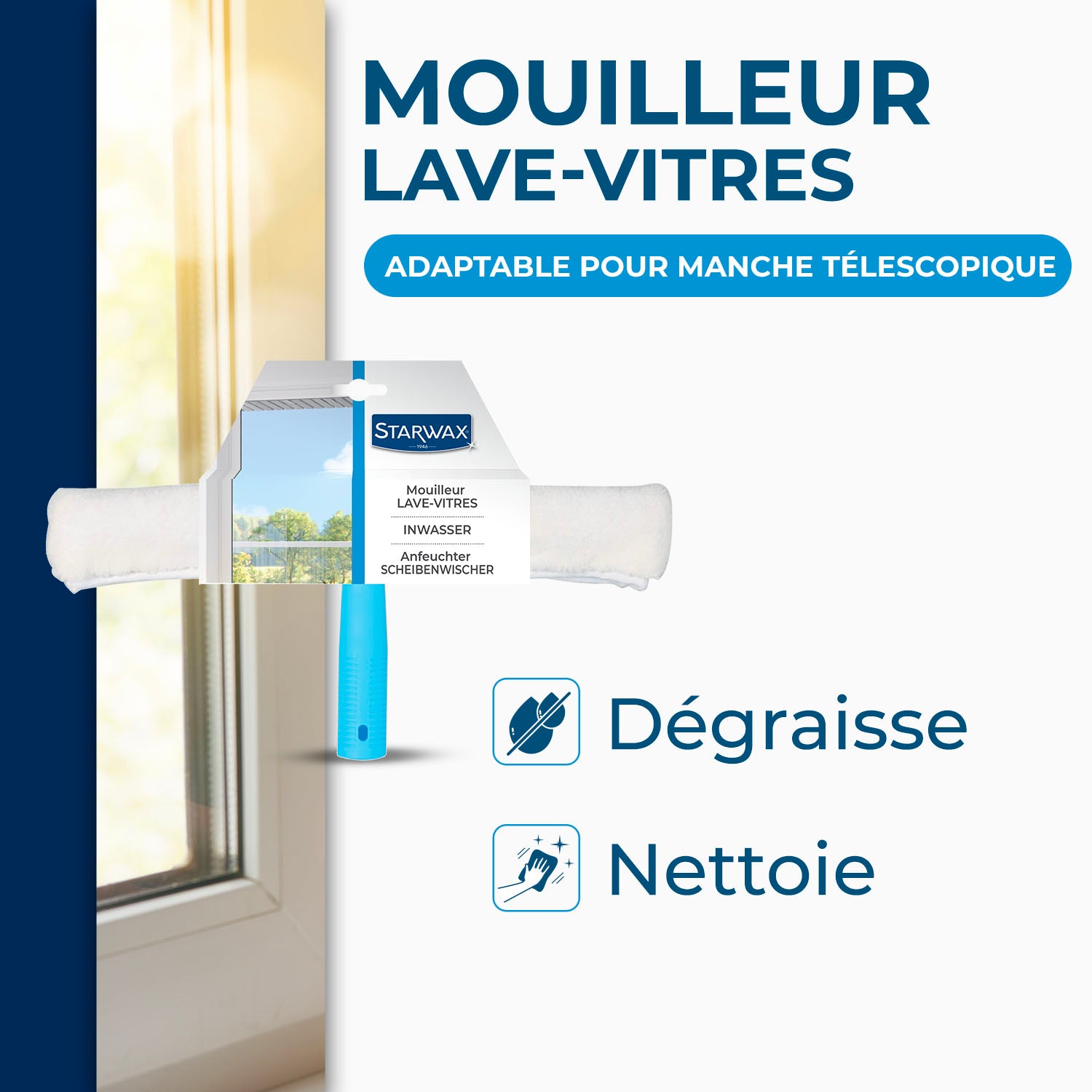 STARWAX - Mouilleur avec housse microfibre pour vitres
 X1