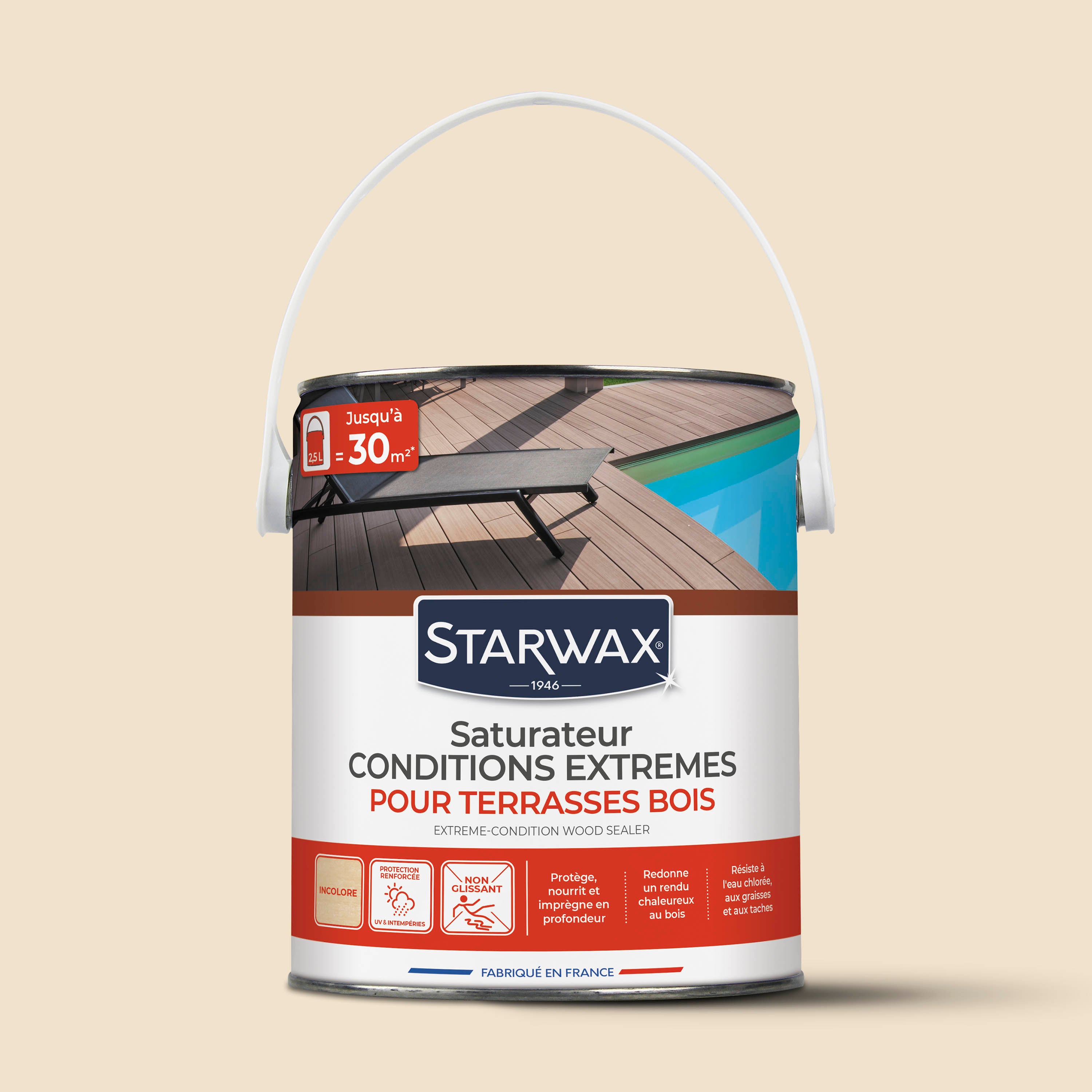 STARWAX - Saturateur bois extérieurs conditions extrêmes
 1L Incolore