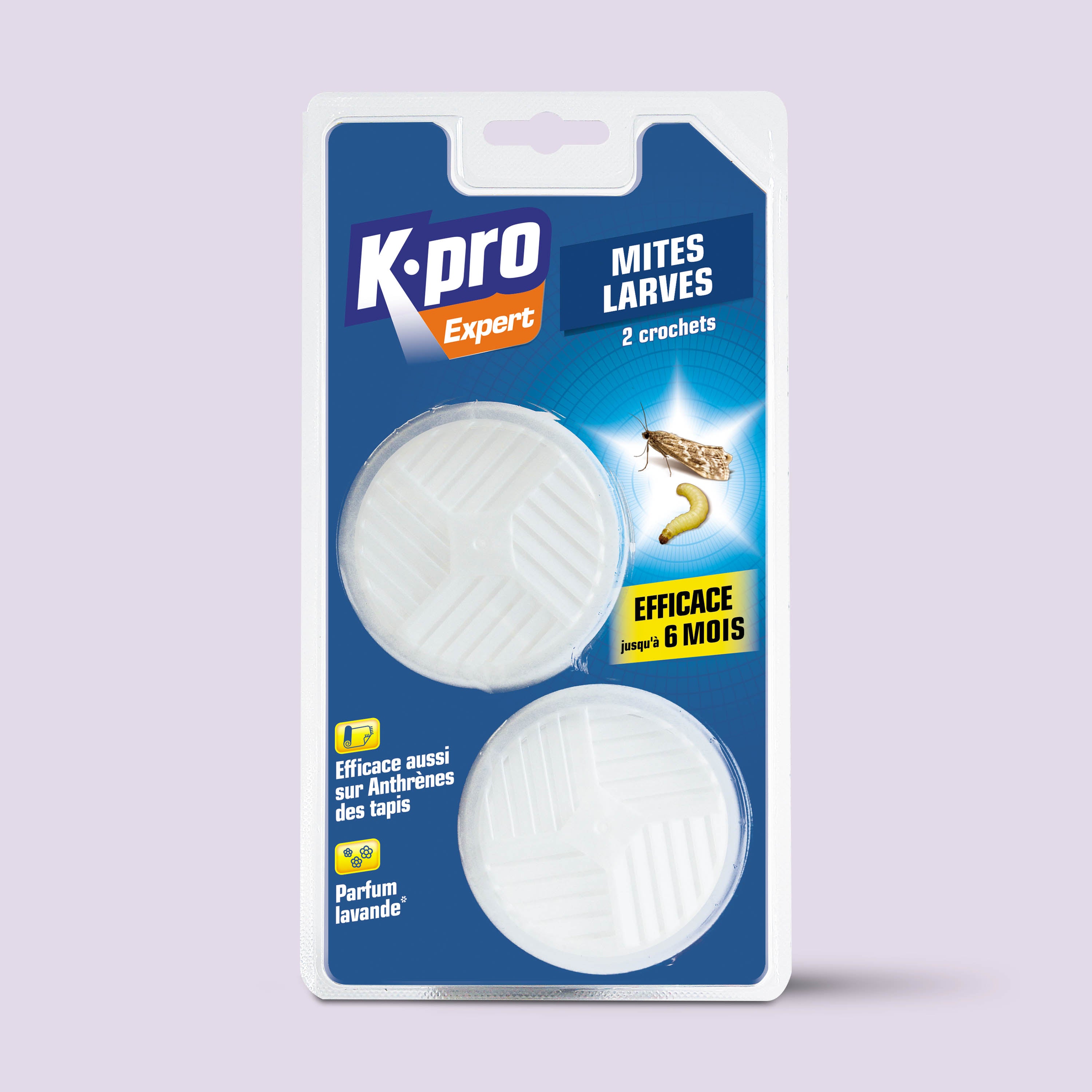 K.PRO - Crochets mites et larves des vêtements X2