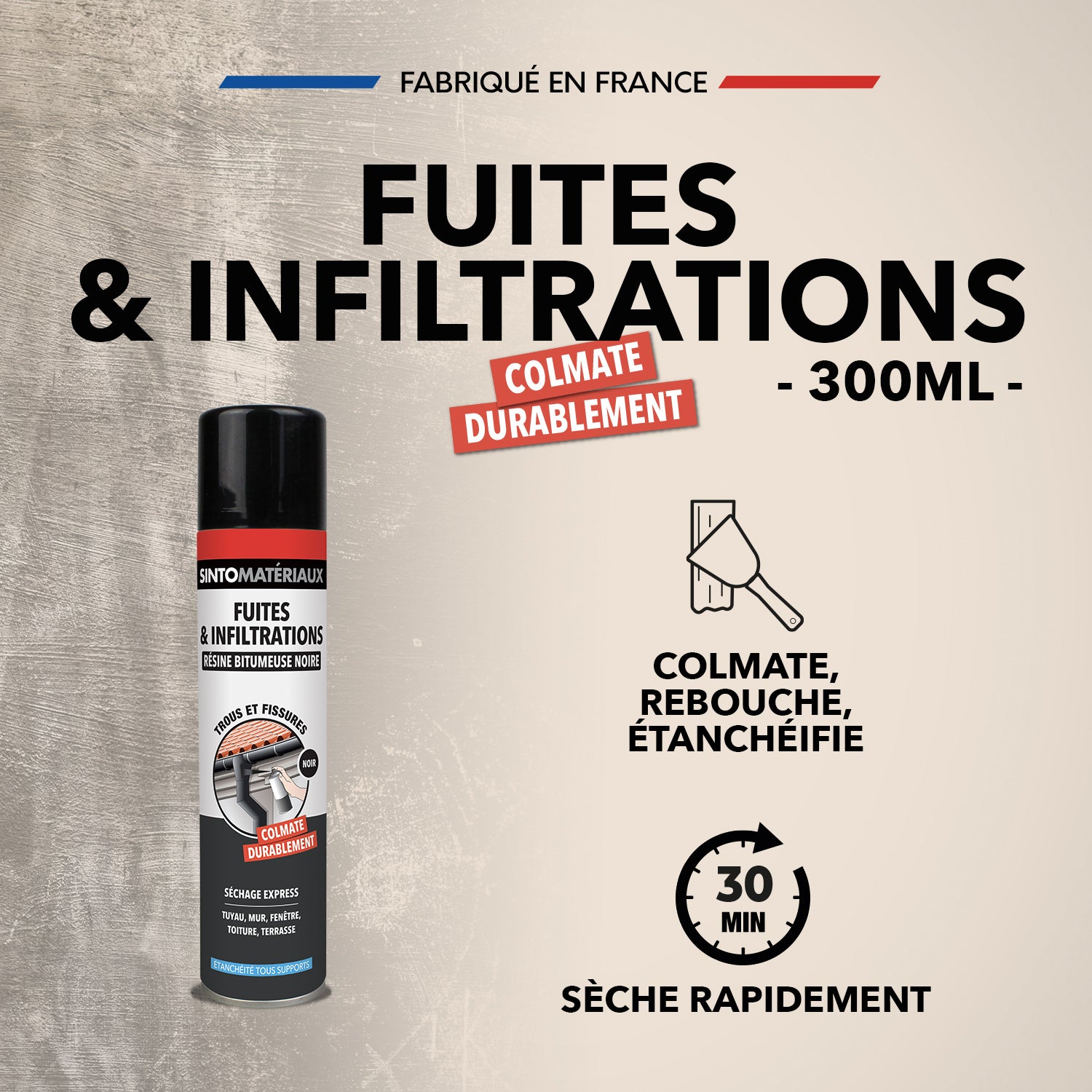 SINTO - Fuites et infiltrations 300ml Noir