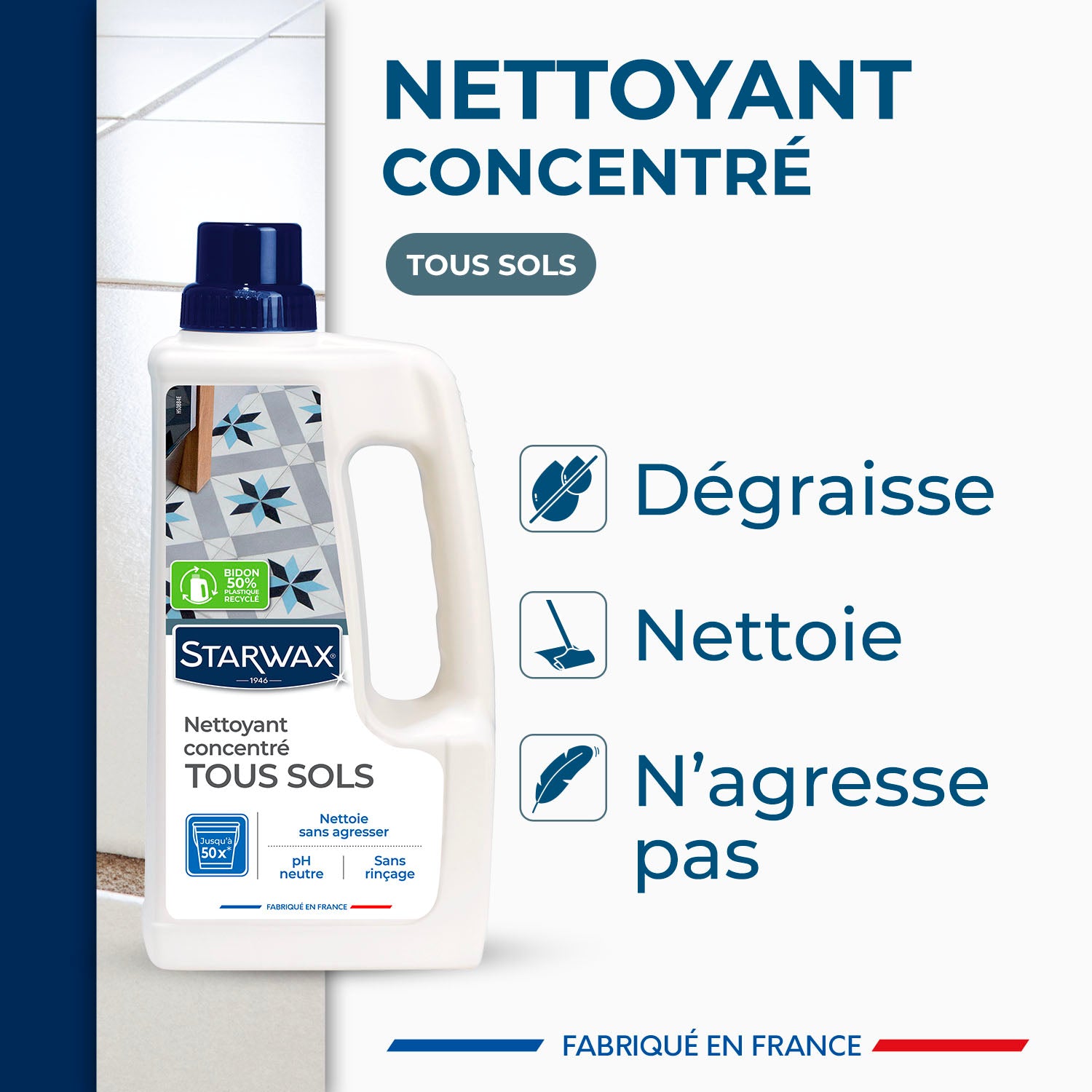 STARWAX - Nettoyant doux pour sols intérieurs 1L