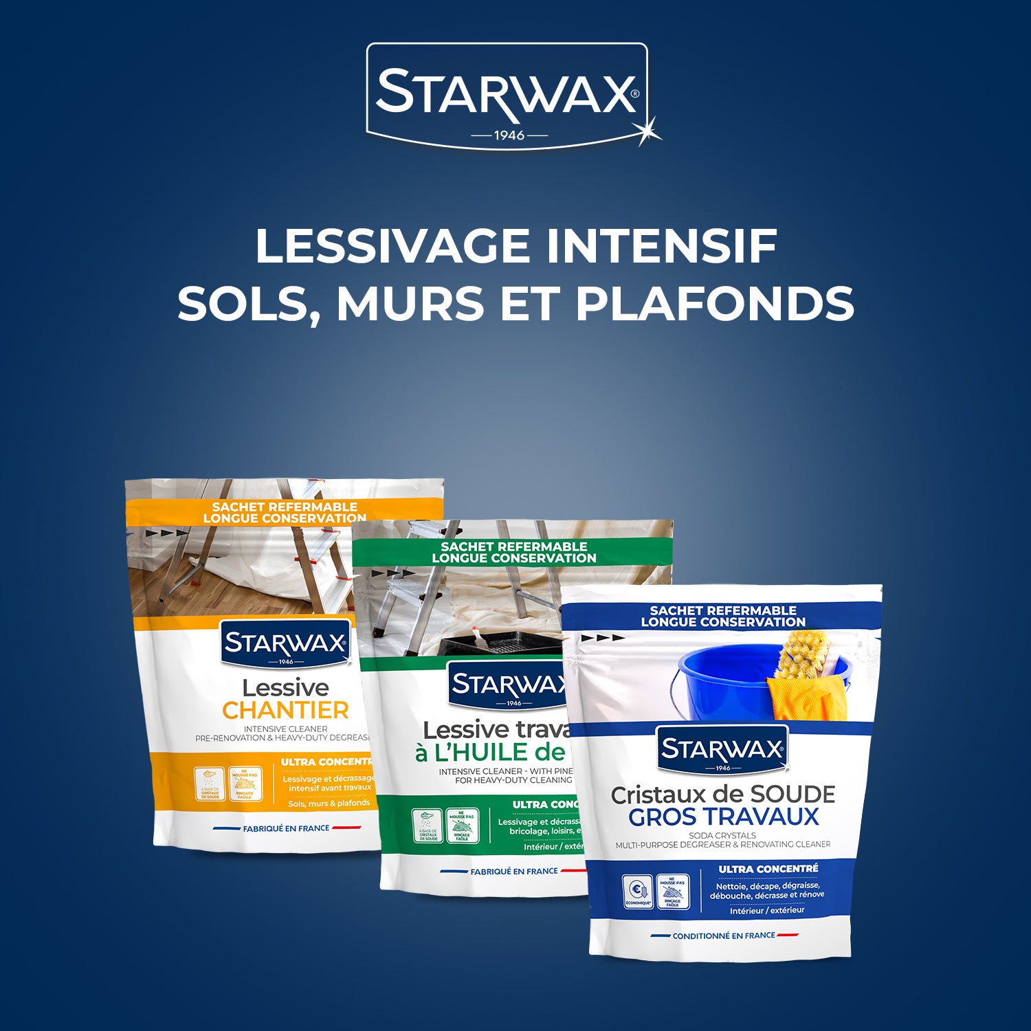 STARWAX - Lessive travaux à l'huile de Pin 1,4KG 1,4kg