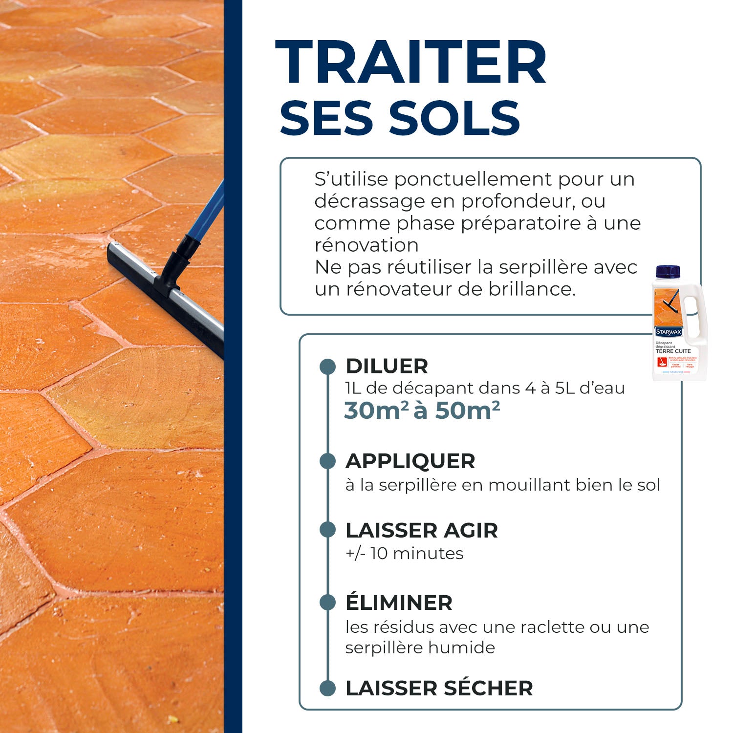 STARWAX - Décapant pour tomettes et terres cuites
 1L