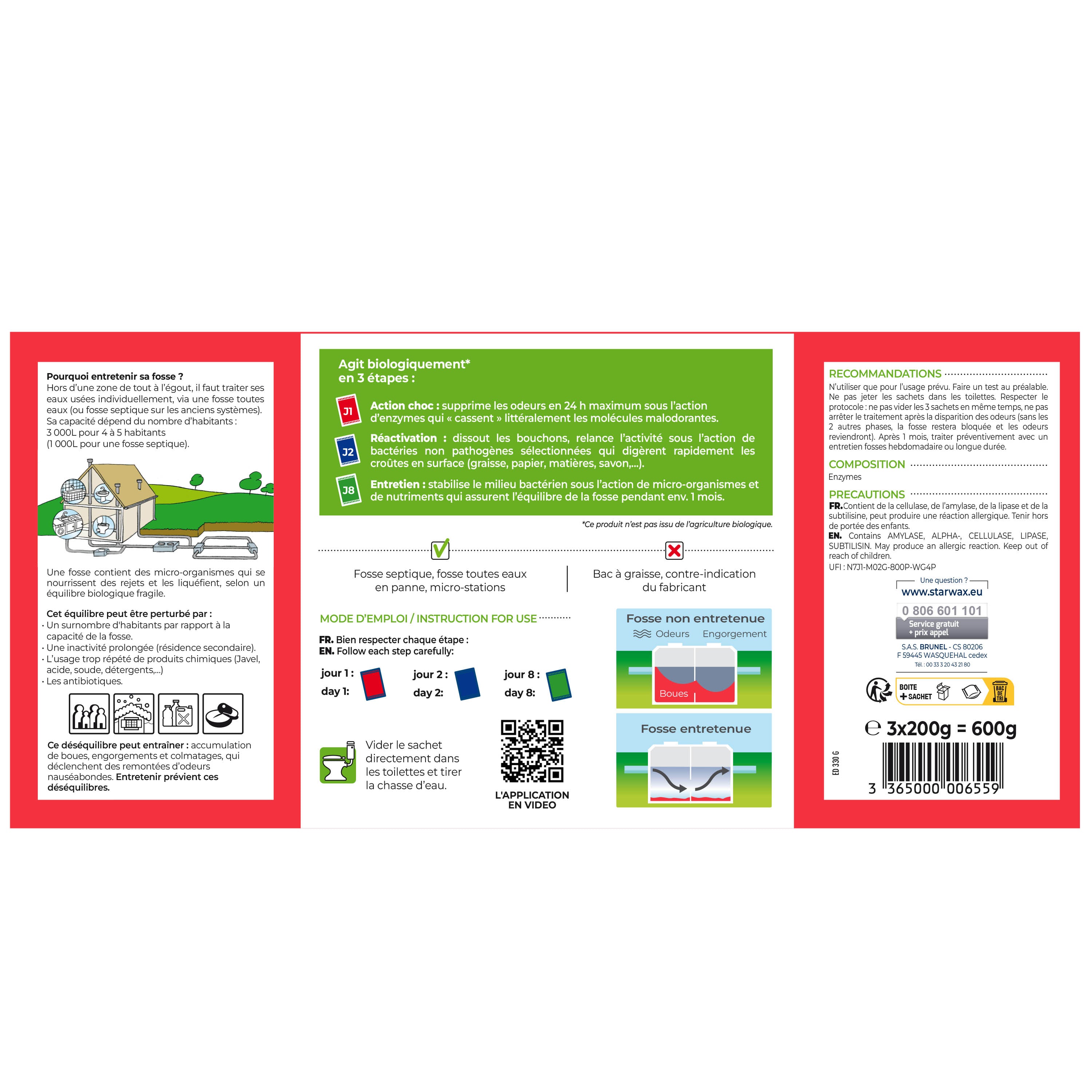 STARWAX - Déblocage d'urgence pour fosses septiques
 600g