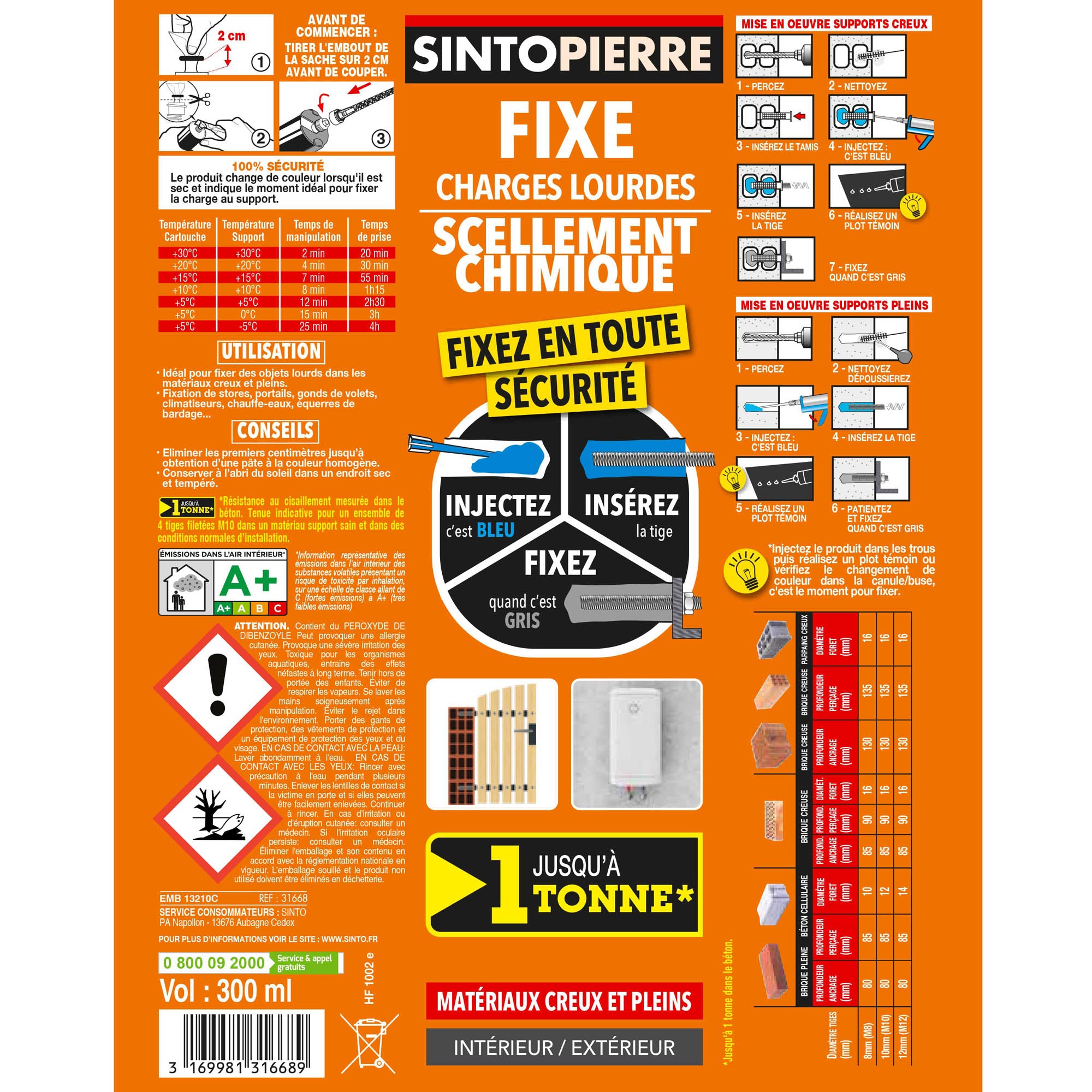 SINTO - Scellement chimique 300ml