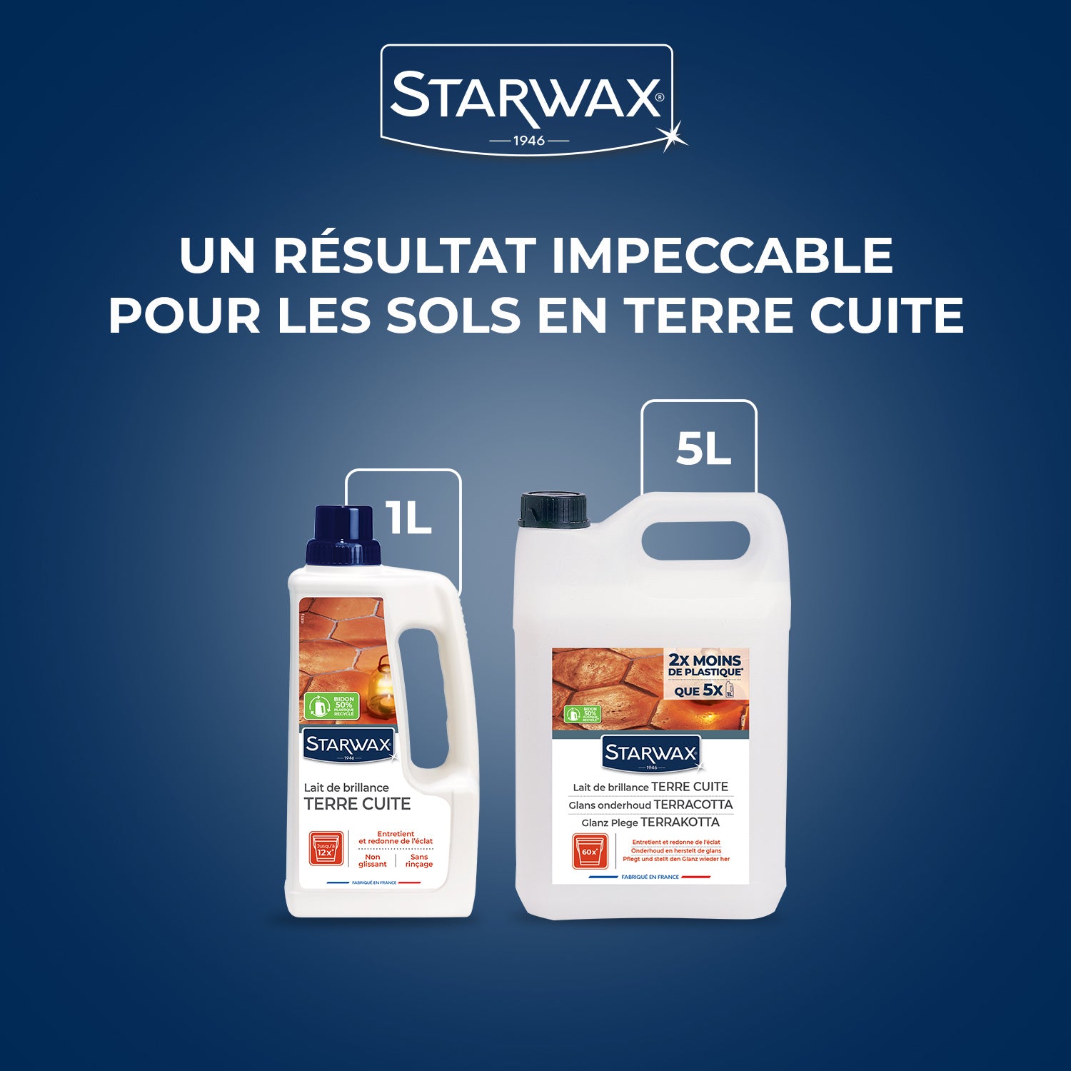 STARWAX - Lait de brillance pour tomettes et terres cuites
 1L