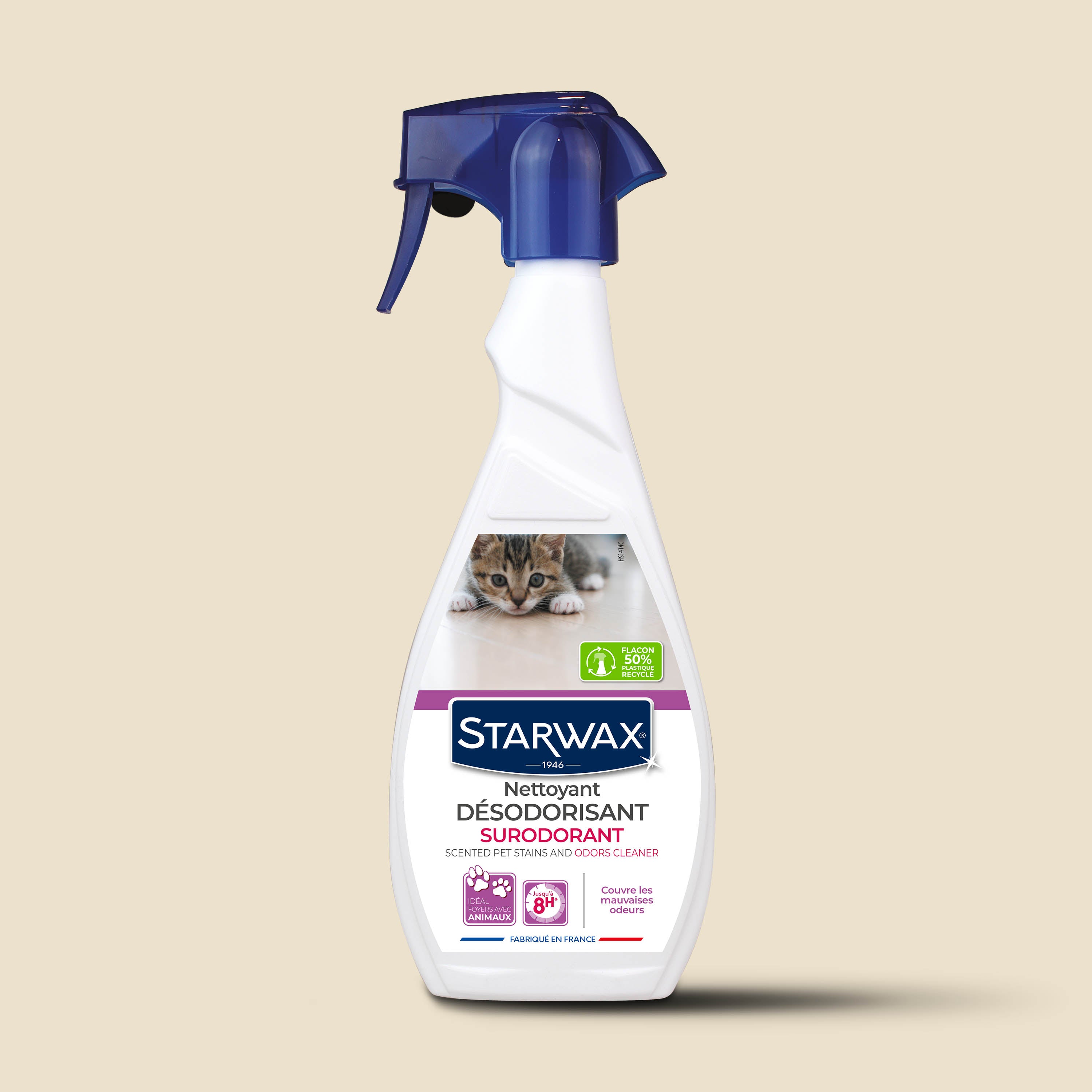 STARWAX - Nettoyant désodorisant surodorant spécial milieu animal 500ml