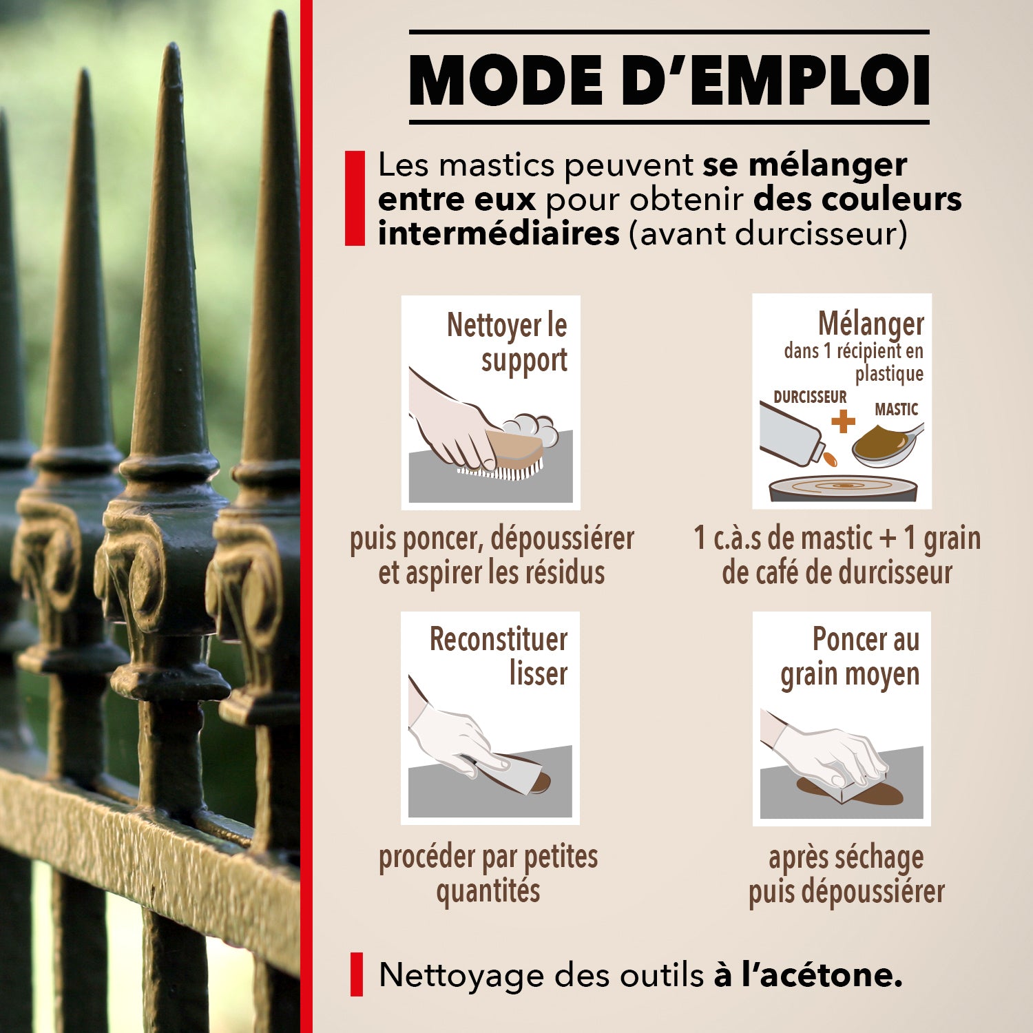 SINTO - Répare métal standard 120g Blanc