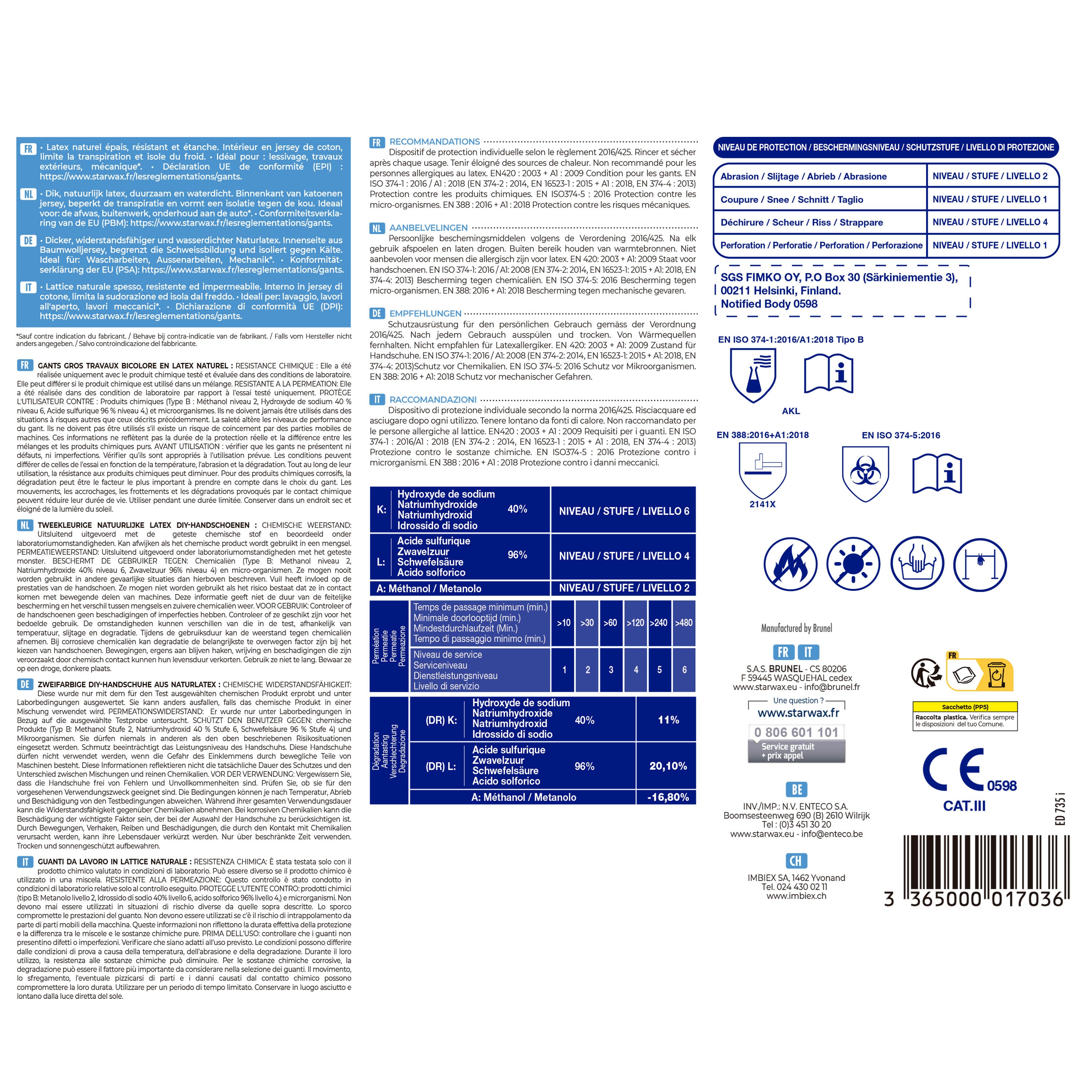 STARWAX - Gant GROS TRAVAUX X1 M