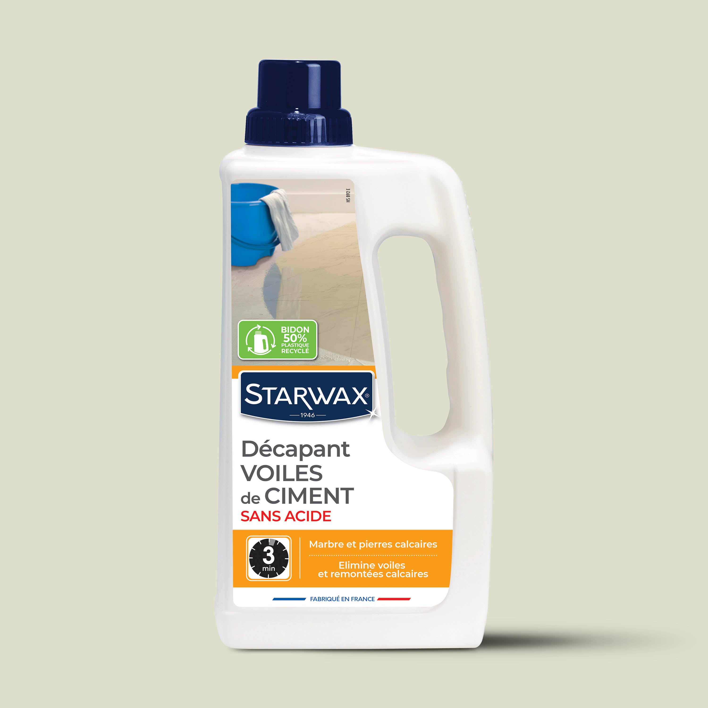 STARWAX - Décapant voiles de ciment pour marbres & pierres naturelles 1L