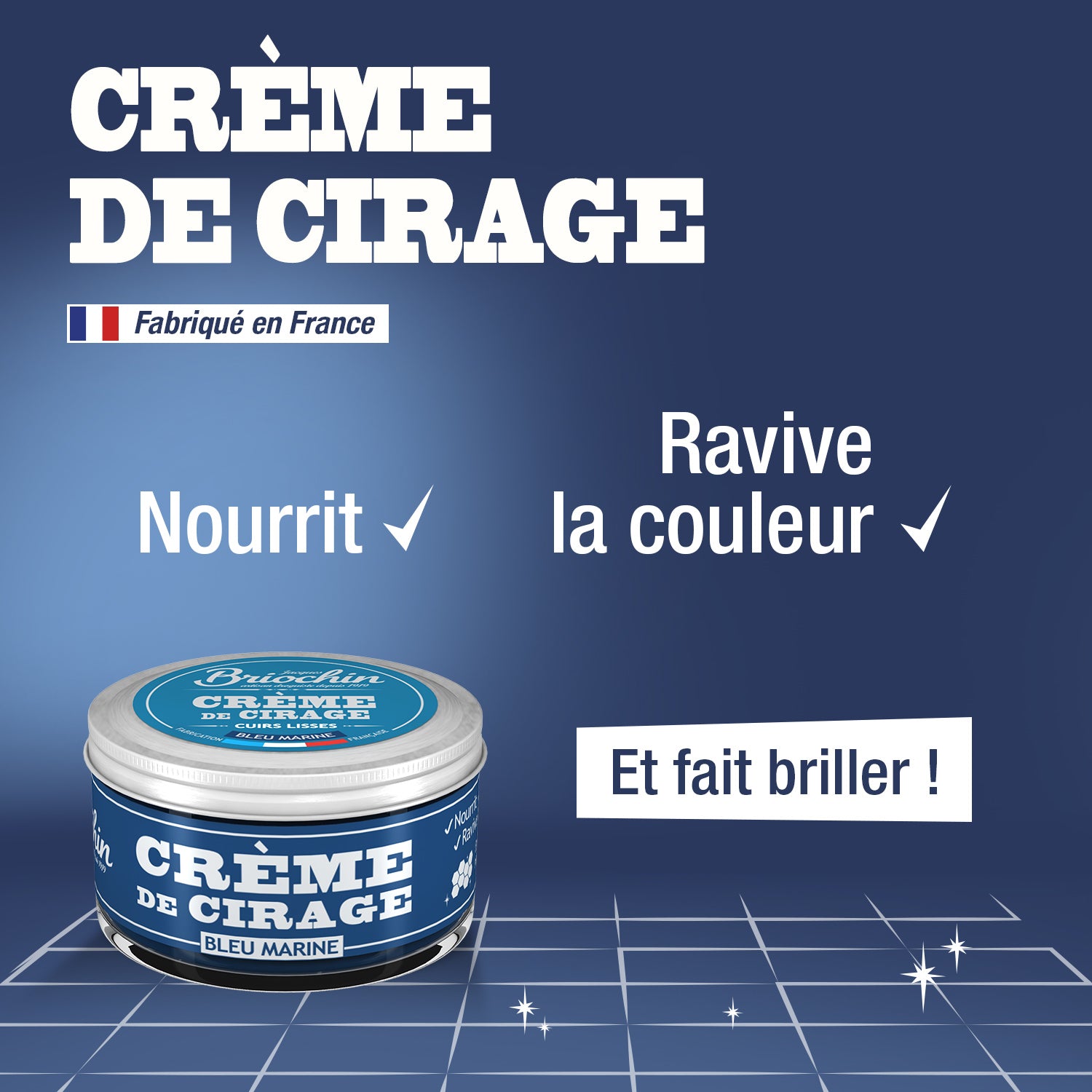 JACQUES BRIOCHIN - Crème de cirage bleu marine 50ml Couleur bleu