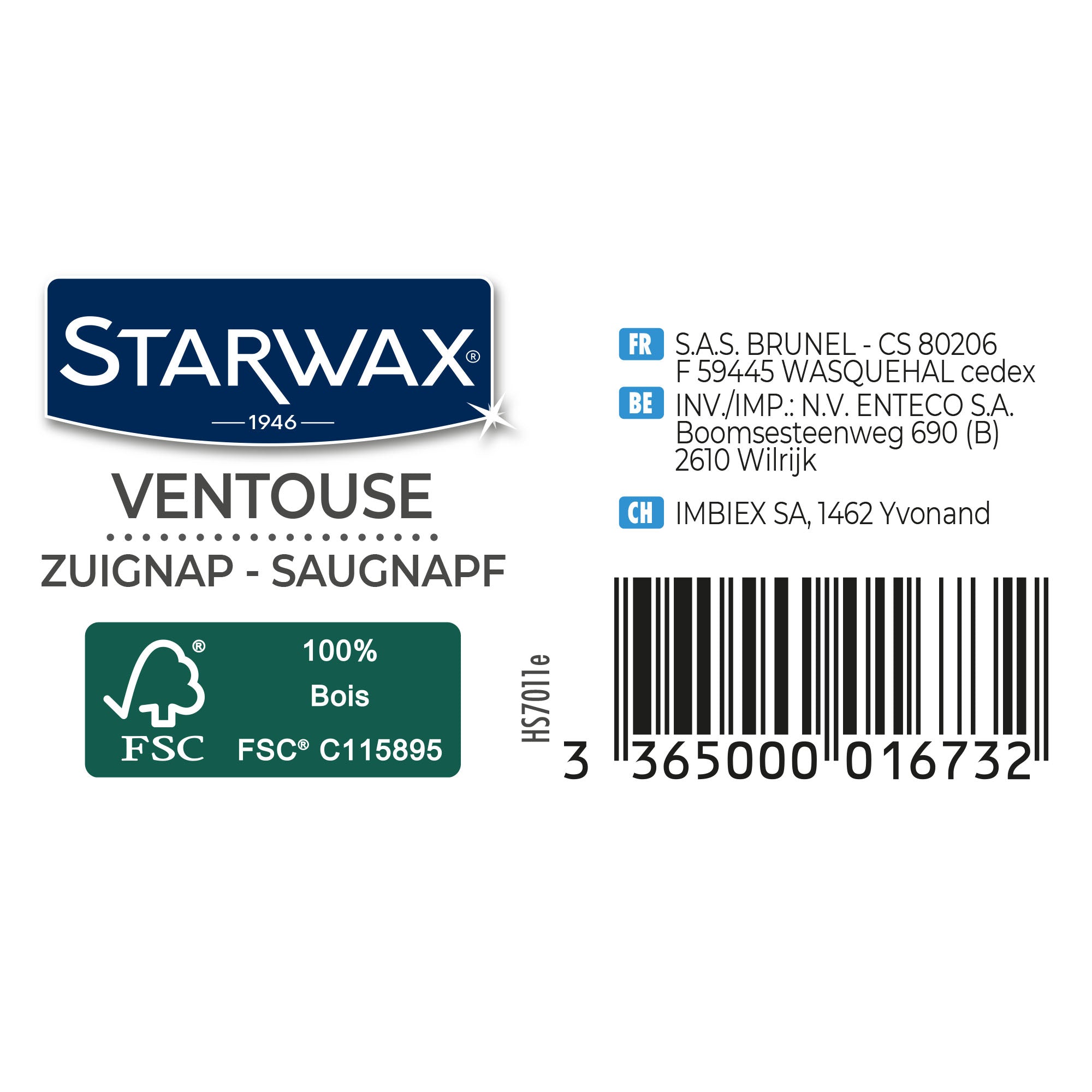 STARWAX - Ventouse WC FSC® X1