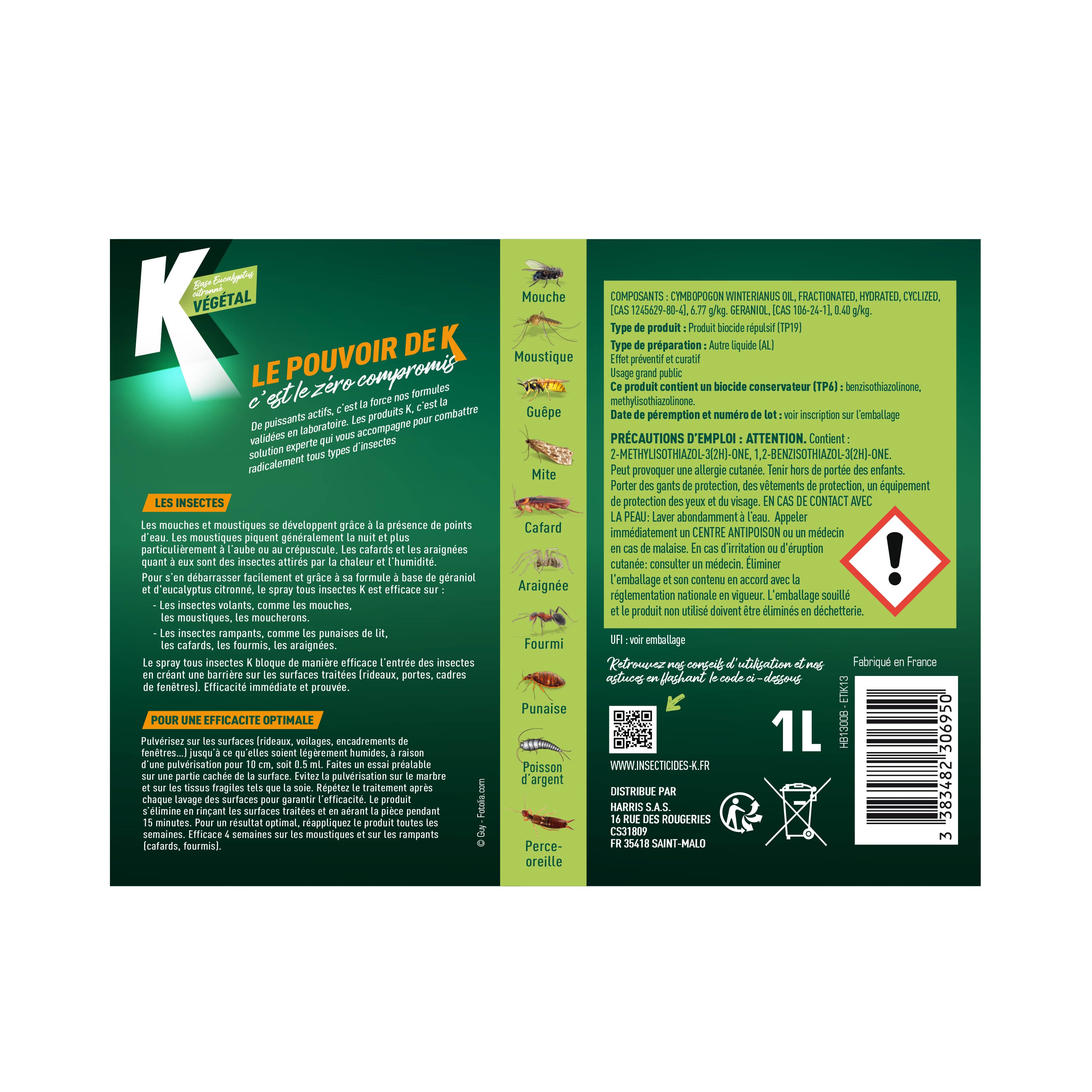 K - Spray barrière tous insectes 1L