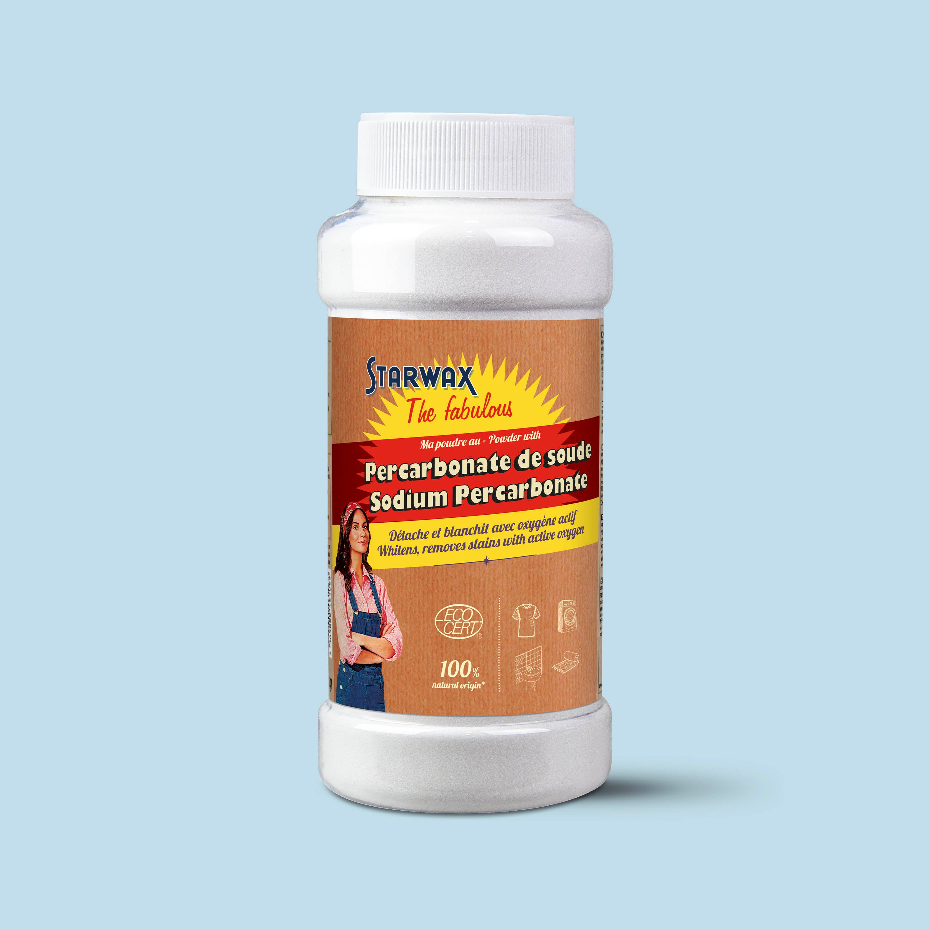 STARWAX FABULOUS - Ma poudre détachante & raviveur de blancheur au percarbonate de soude – Pot pratique 400g