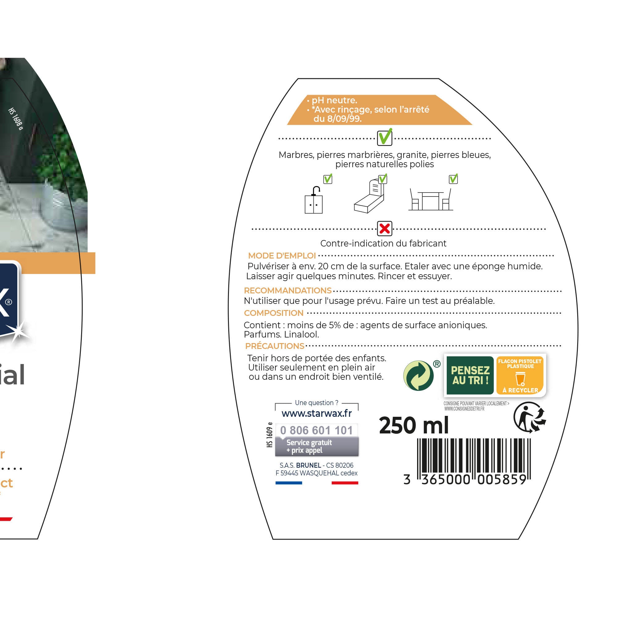 STARWAX - Nettoyant raviveur pour marbre et pierres naturelles 250ml