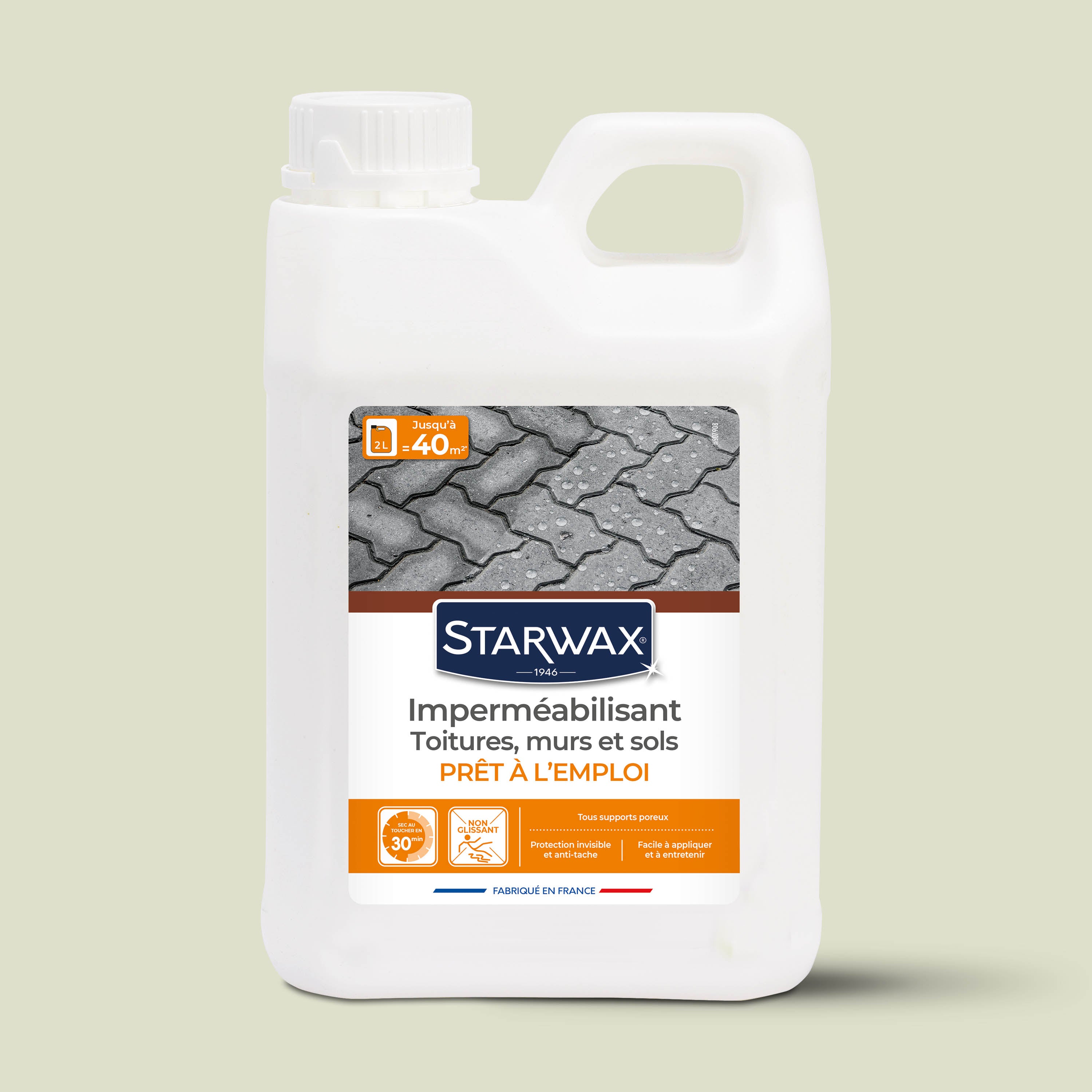 STARWAX - Imperméabilisant eau et graisses pour toitures, murs et sols extérieurs 1L