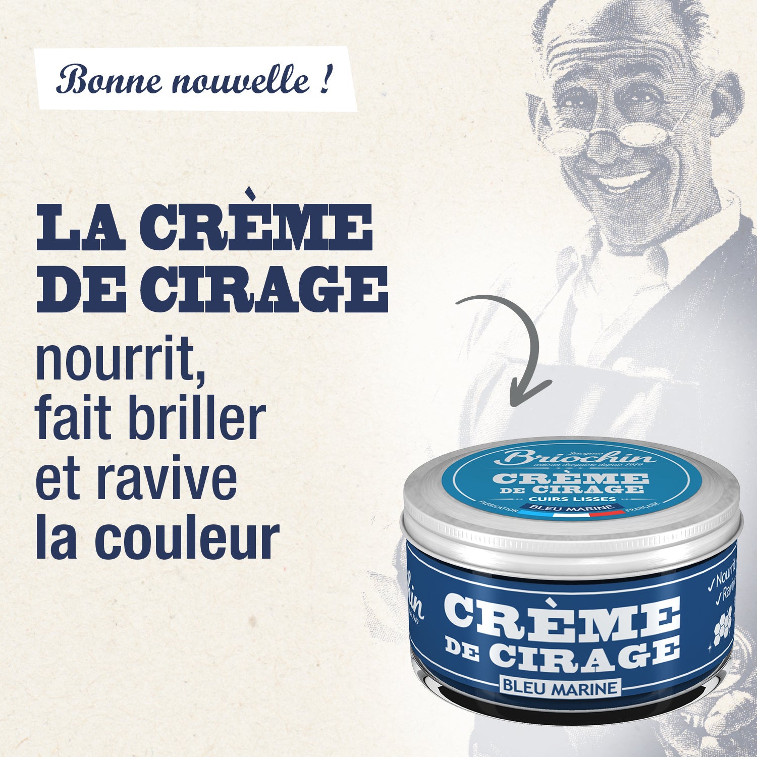JACQUES BRIOCHIN - Crème de cirage bleu marine 50ml Couleur bleu