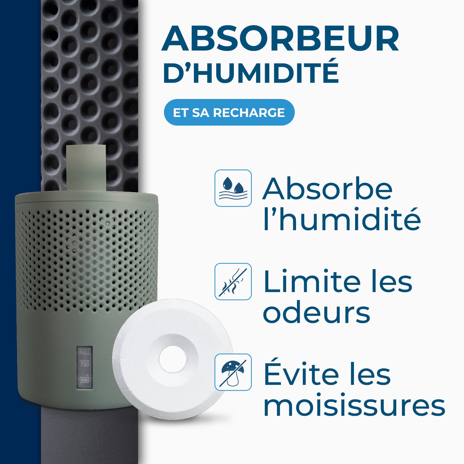 STARWAX - Absorbeur d'humidité + 1 tablette 500g Gris