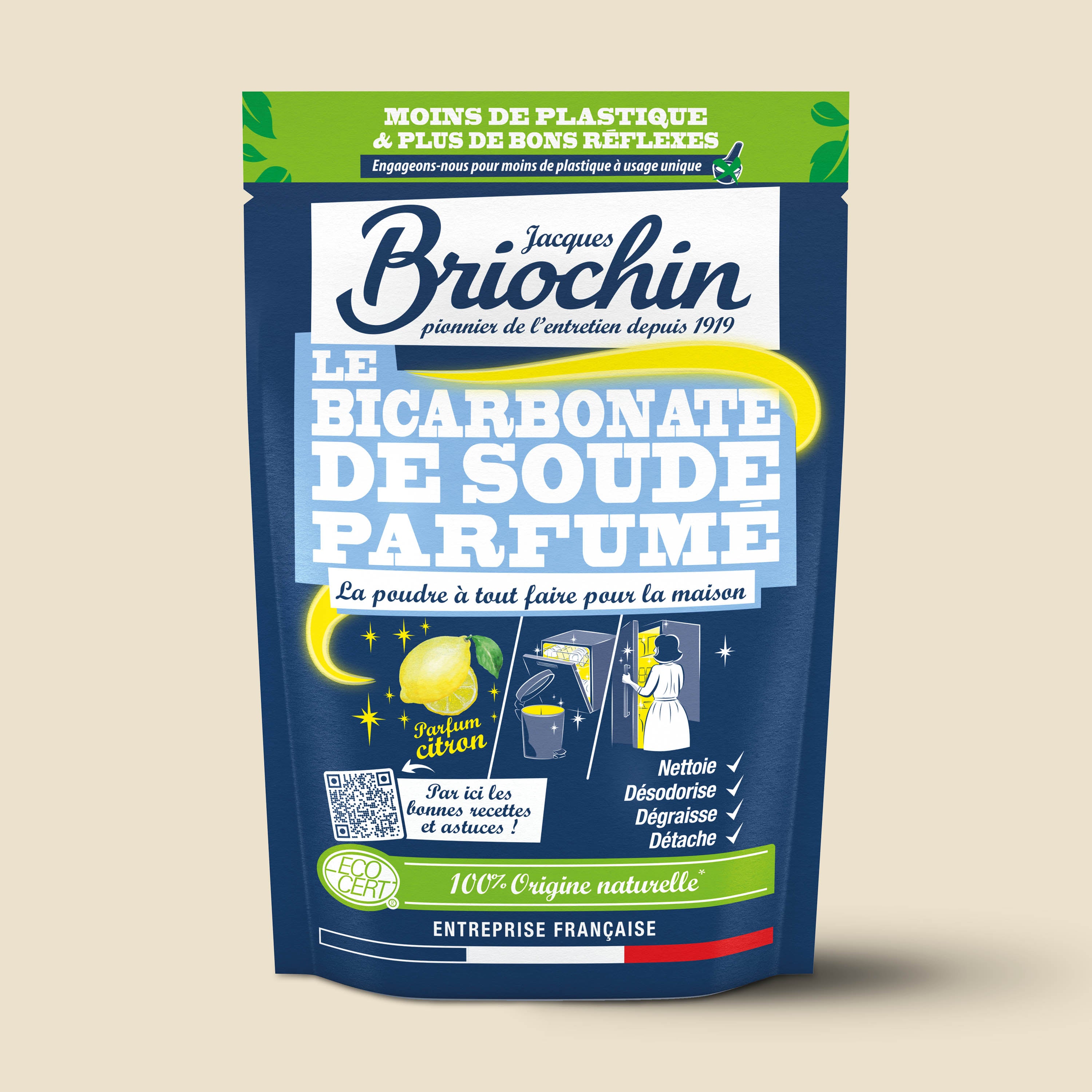 JACQUES BRIOCHIN - Le Bicarbonate de soude parfumé 500g Citron